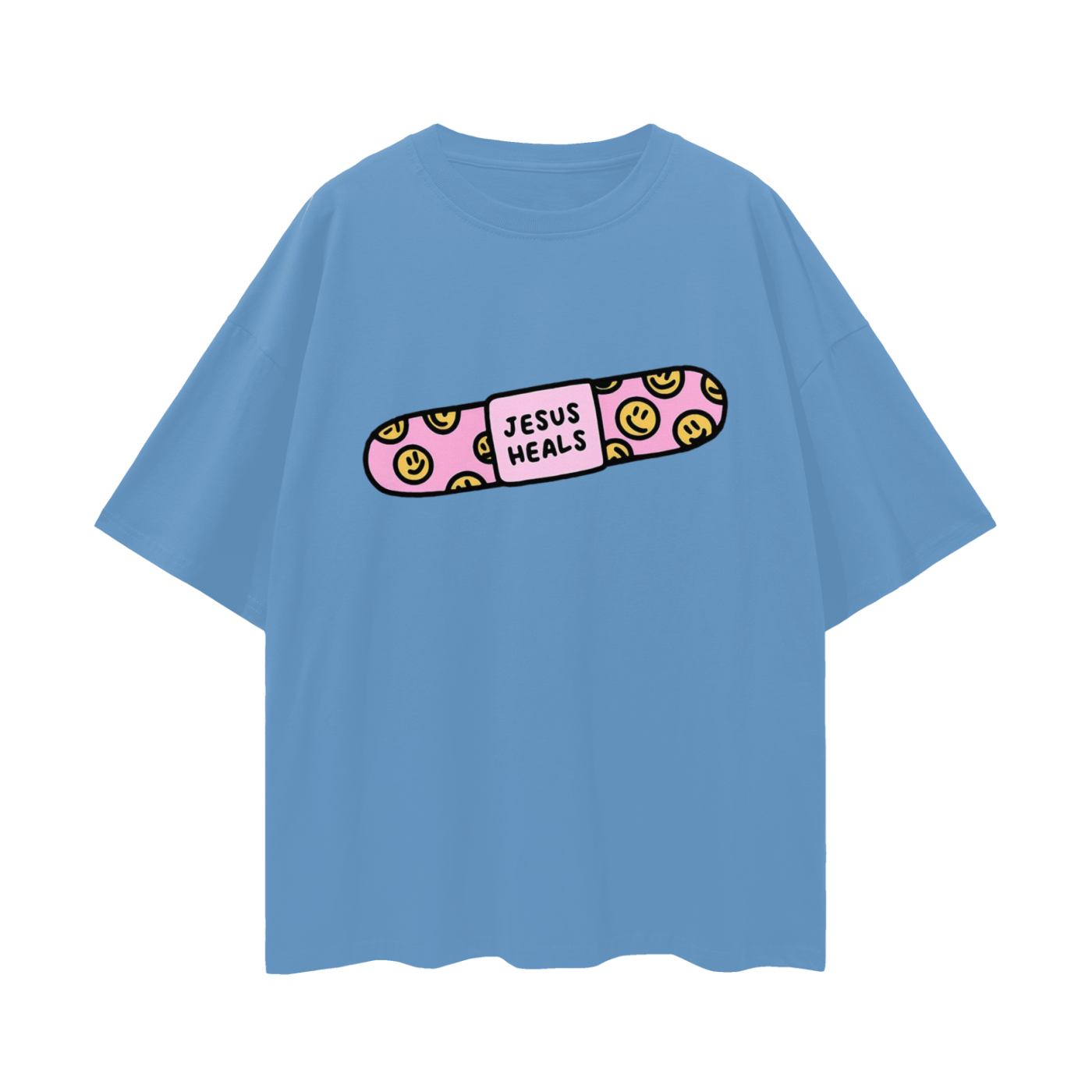 Religious Jesus Heals T Shirt Vintage Like Graphic Oversized T Shirt
