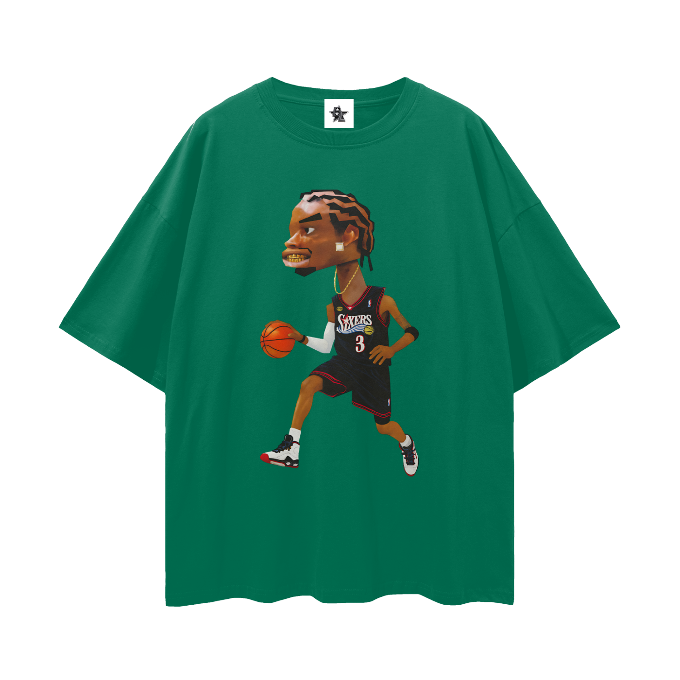 Vintage/Y2K Allen Iverson Sixers Oversized T Shirt