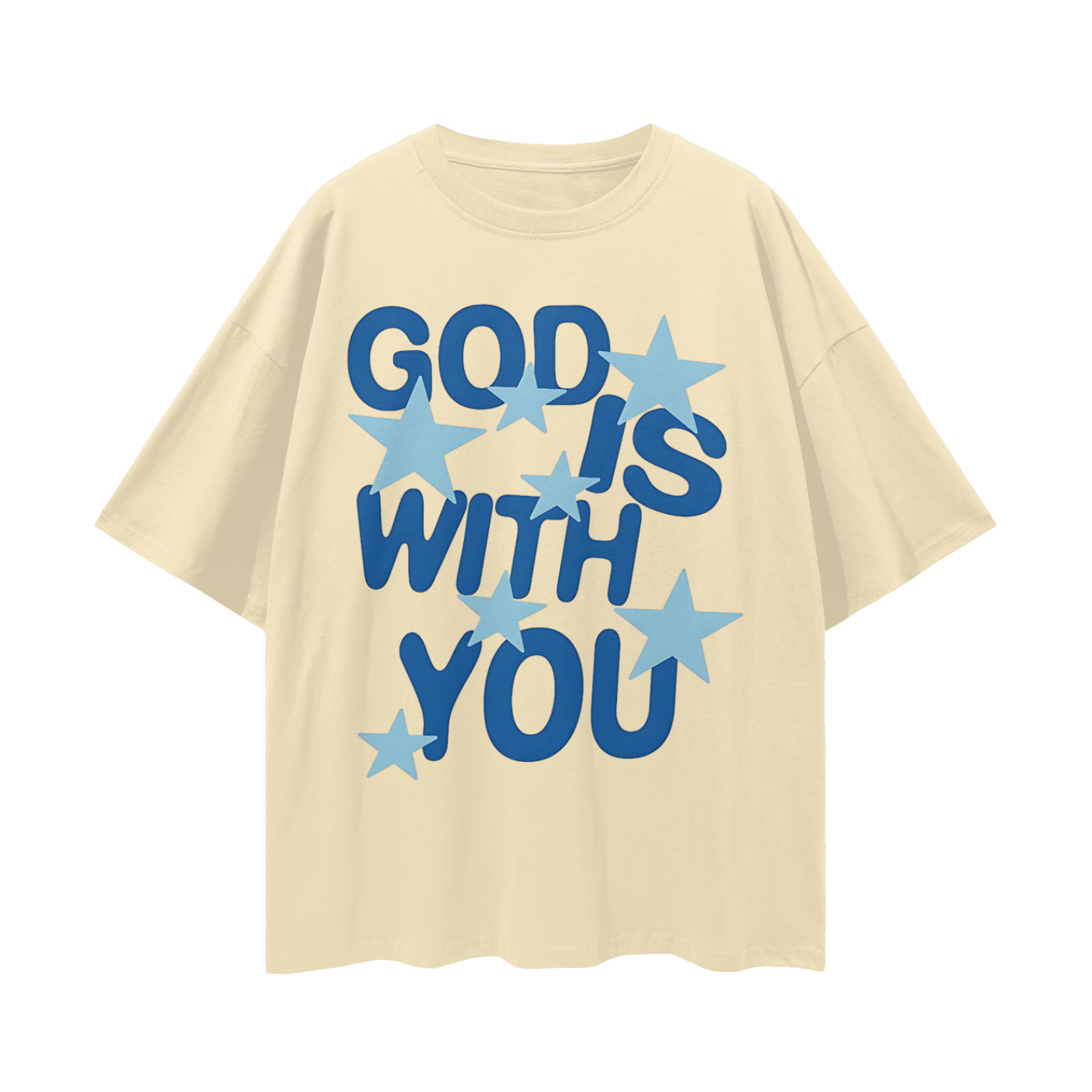 Religious God Is With You Graphic Oversized T Shirt