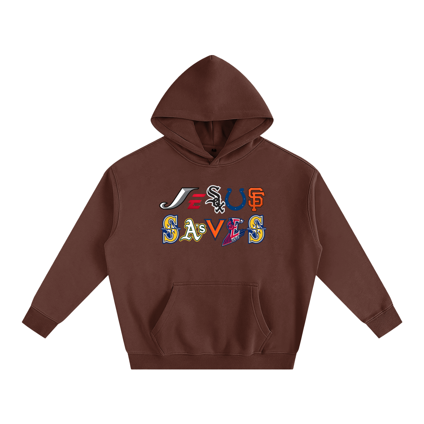 Vintage/Y2K Religious Jesus Saves Logos Oversized Hoodie