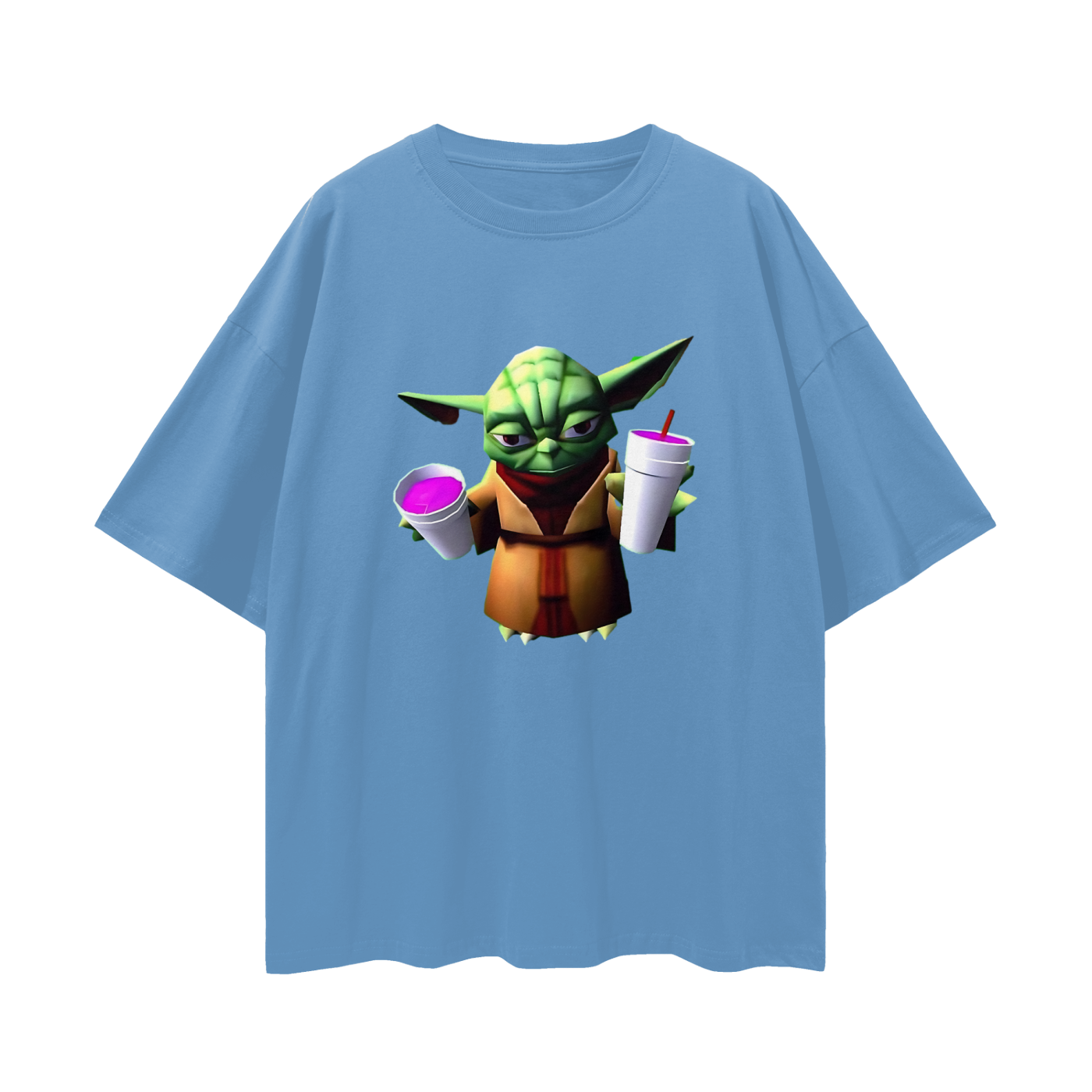Funny Yoda Star Wars Double Cup Y2K Vintage Like Graphic Oversized T Shirt