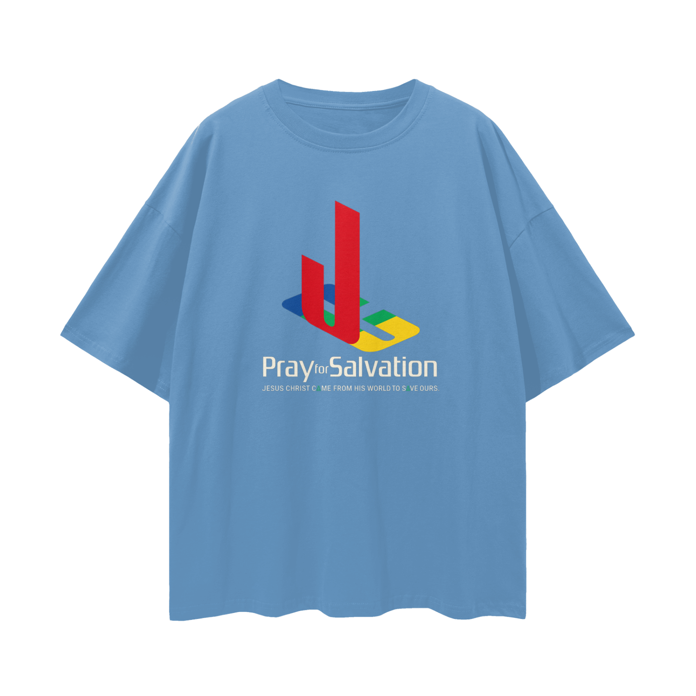 Religious Pray For Salvation Jesus Christ Graphic Oversized T Shirt