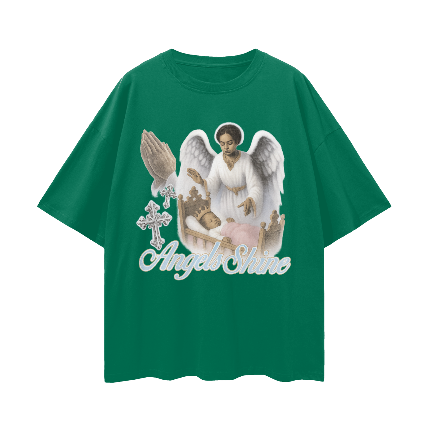Religious Vintage/Y2K Angels Shine Oversized T Shirt