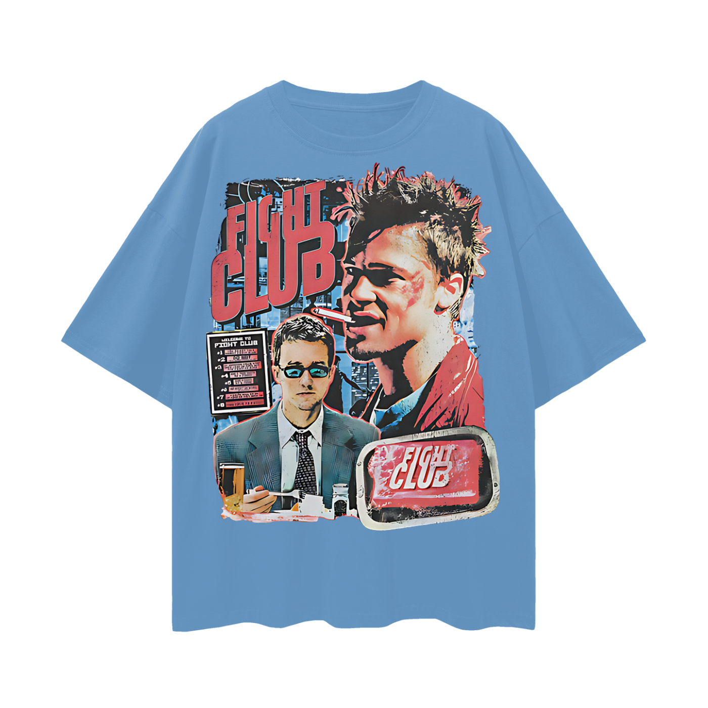 Vintage Like Fight Club Movie Big Graphic Oversized T Shirt