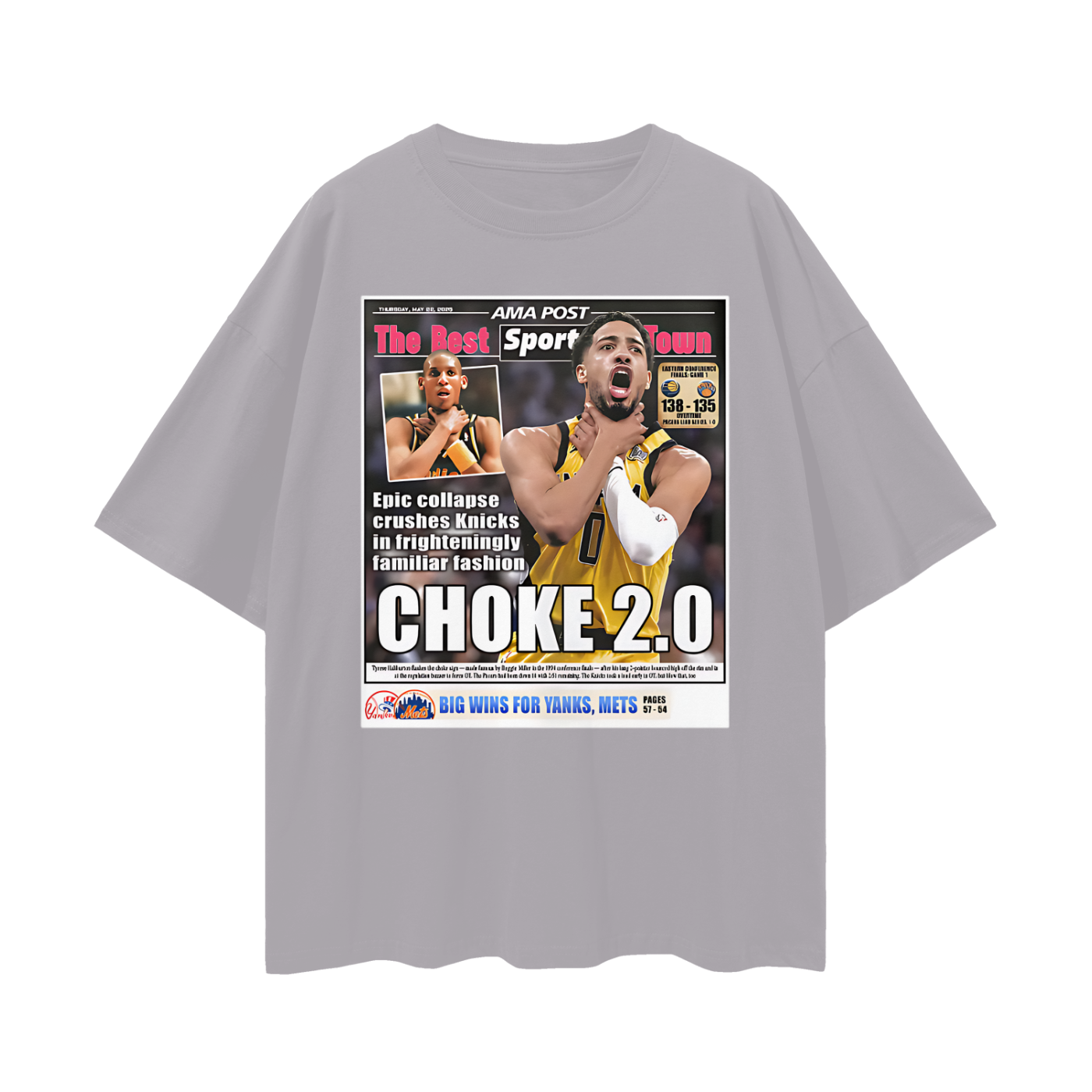 Tyrese Haliburton News Paper 90s Y2K Vintage Like Graphic Oversized T Shirt