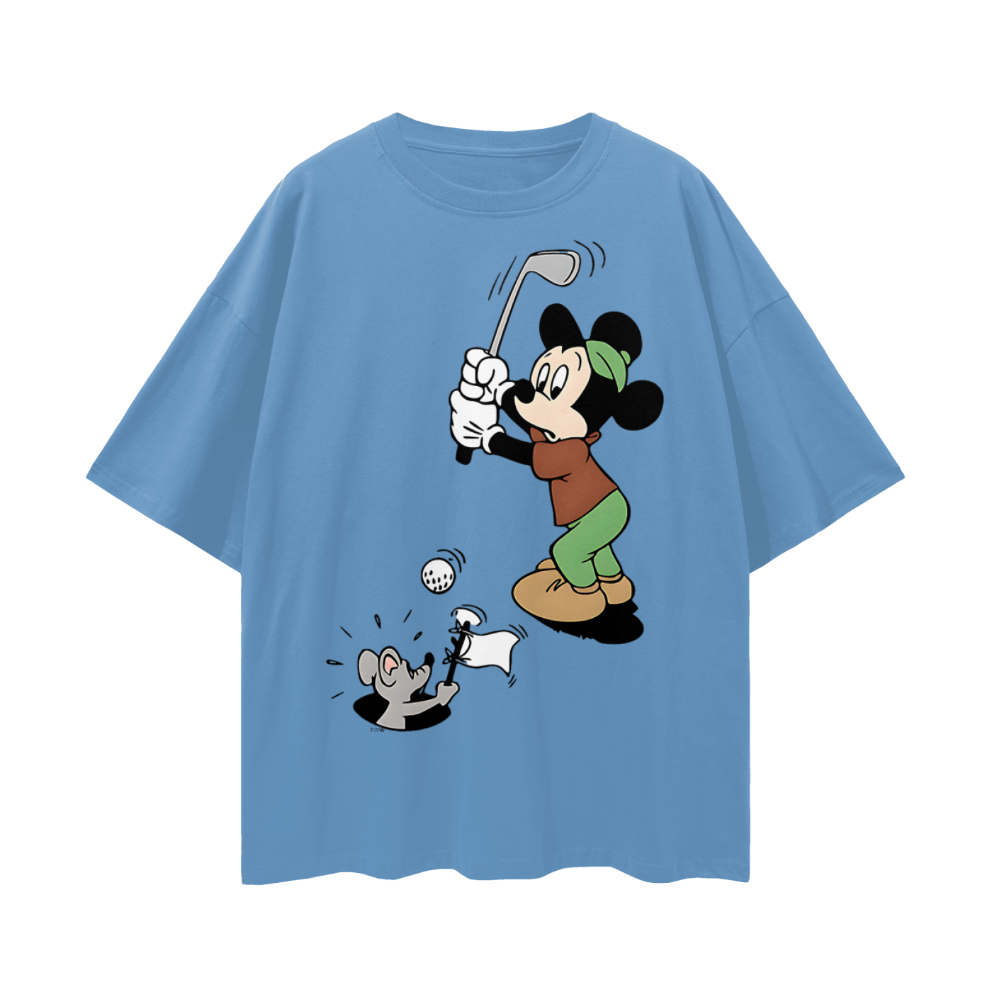 Mickey Mouse Golfing Vintage Like Graphic Oversized T Shirt