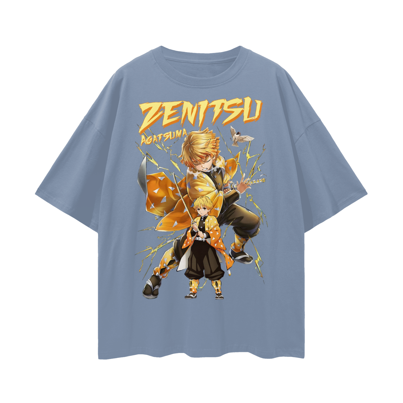 Vintage/Y2K Demon Slayer Zenitsu Agatsuma Anime Oversized T Shirt