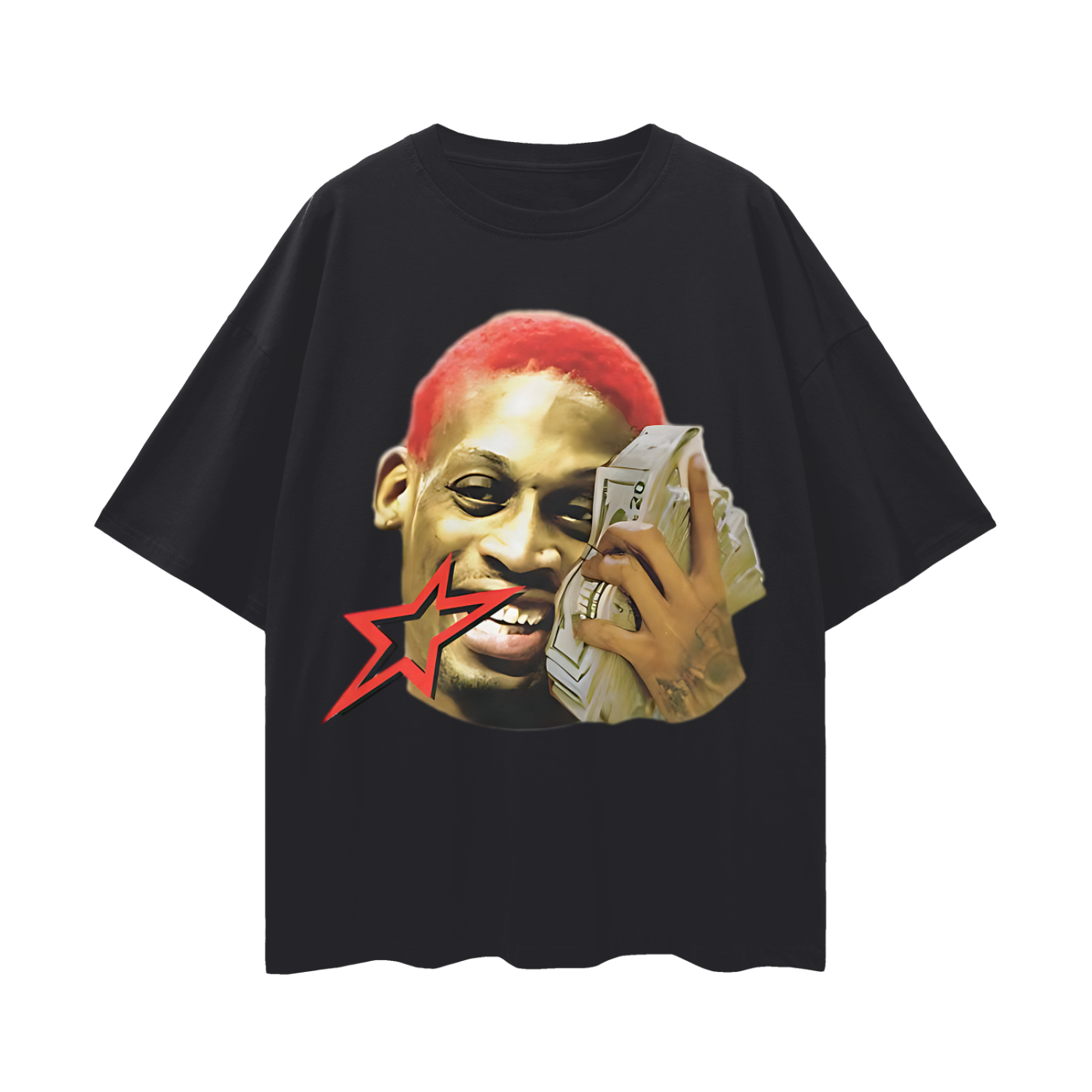 Vintage Like Dennis Rodman Money Graphic Oversized T Shirt