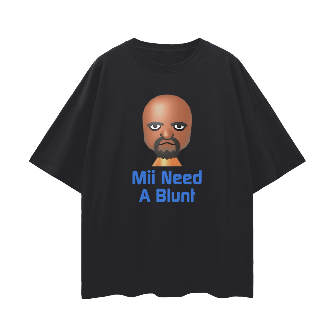 Funny Wii Mii Need A Blunt Character Meme Graphic Oversized T Shirt