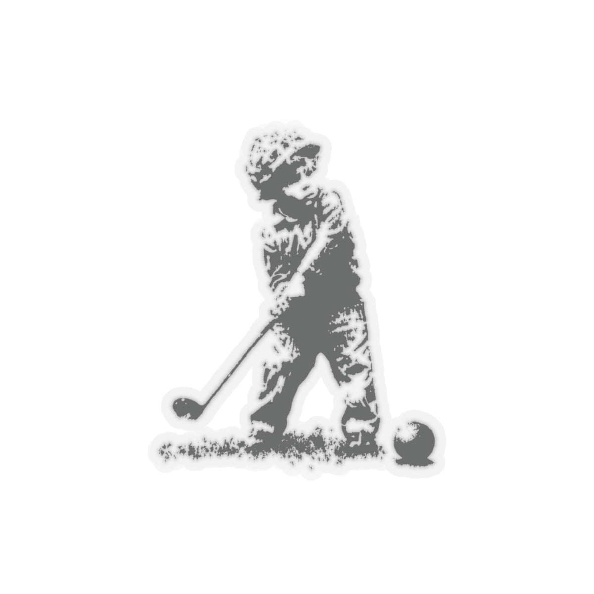 Kid Soldier Golfing Sticker