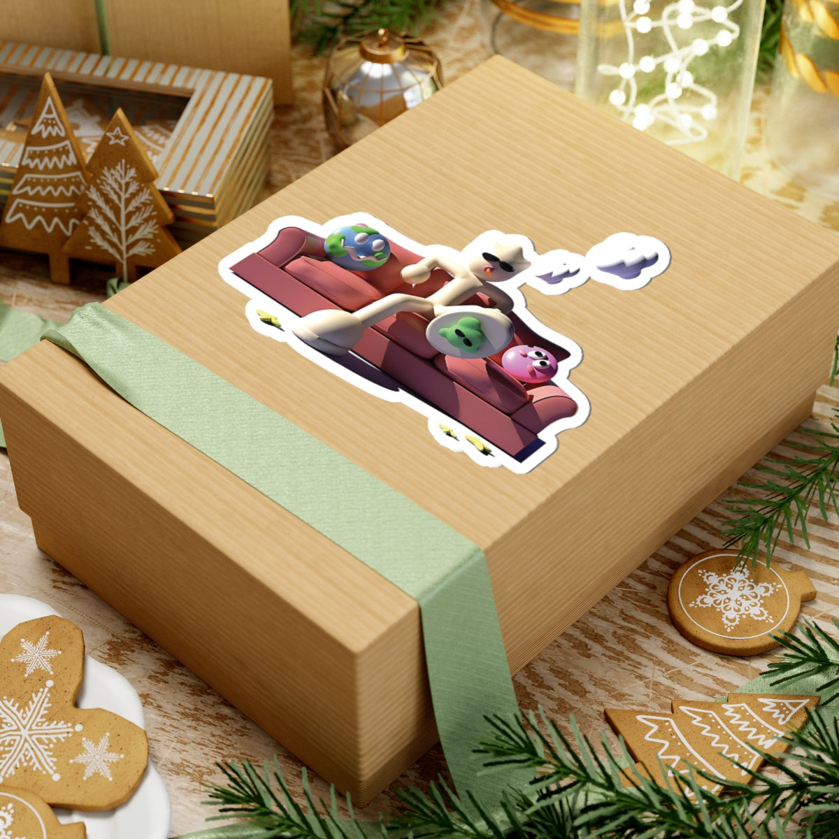 Clay Man On Couch Sticker