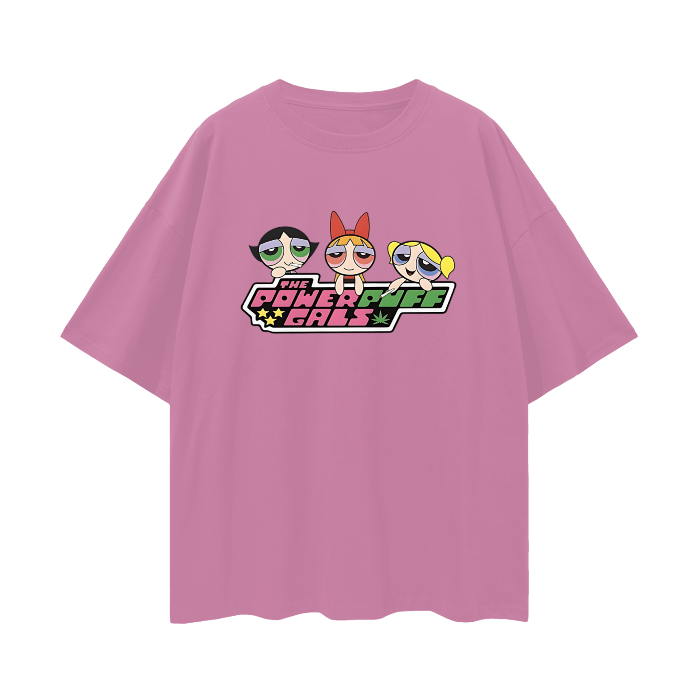 Funny Powe Puff Girls Parody Y2K Vintage Like Graphic Oversized T Shirt