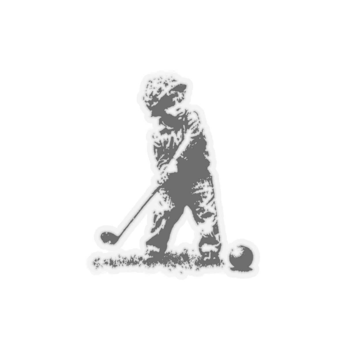 Kid Soldier Golfing Sticker
