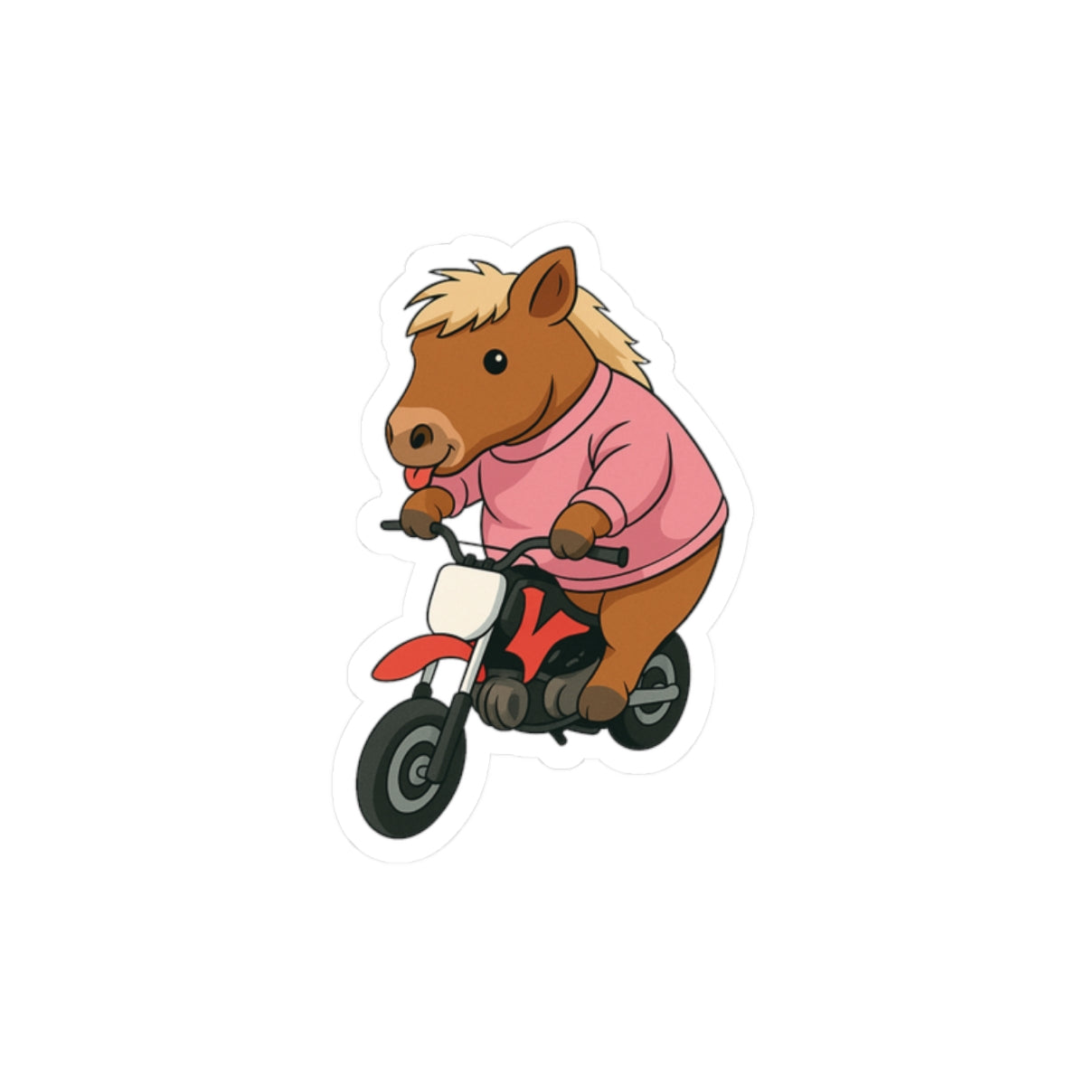Funny Horse On Dirt Bike Sticker