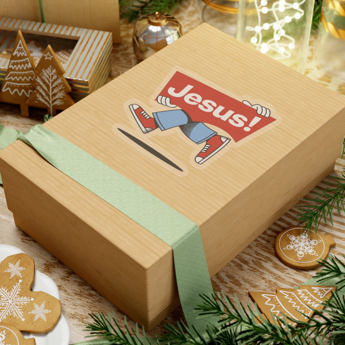 Religious Jesus Vintage Levi's Logo Like Sticker