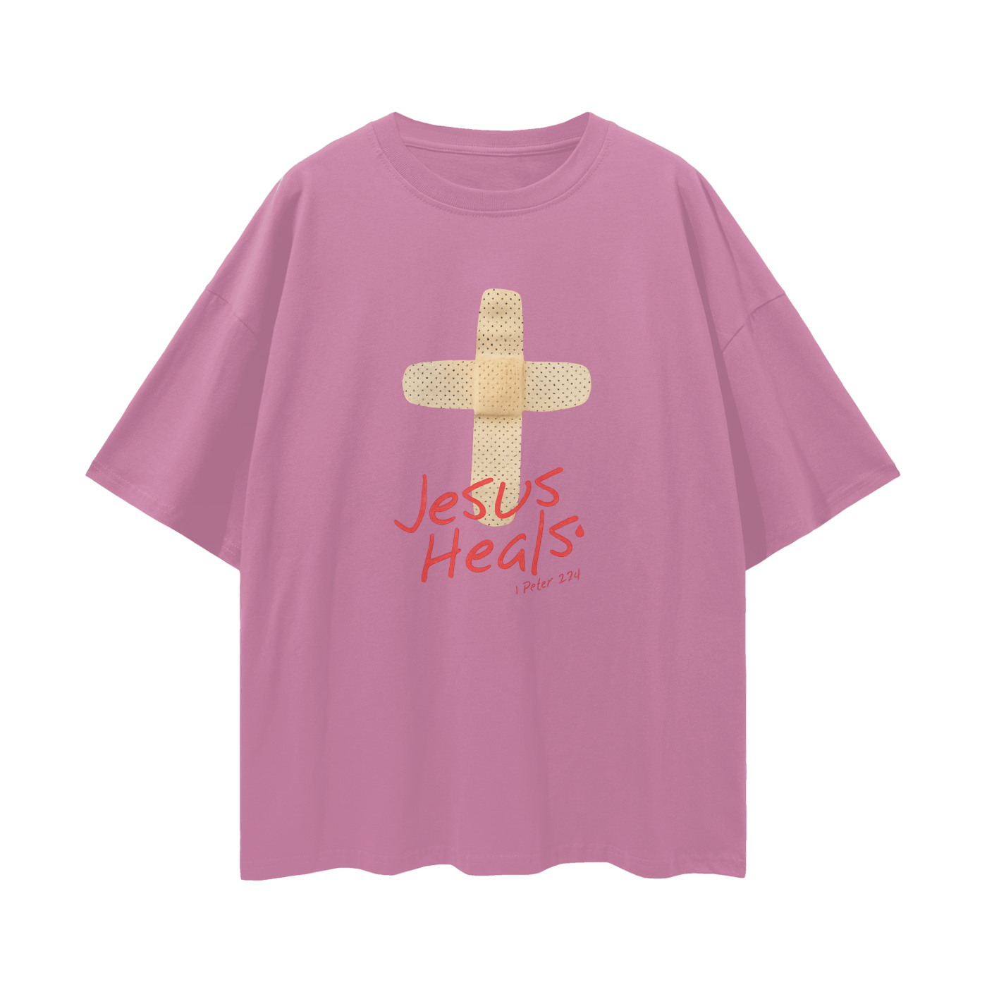 Religous Vintage/Y2K Jesus Heals Band Aid Oversized T Shirt