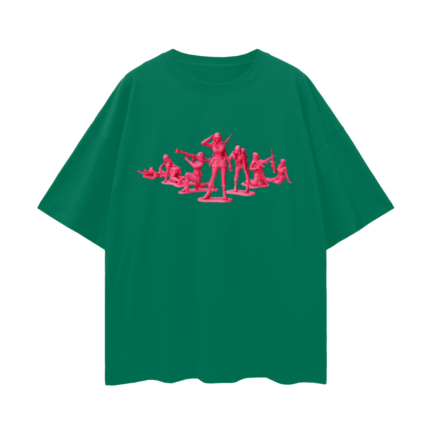 Vintage Like Pink Women Toy Soldiers Oversized T Shirt