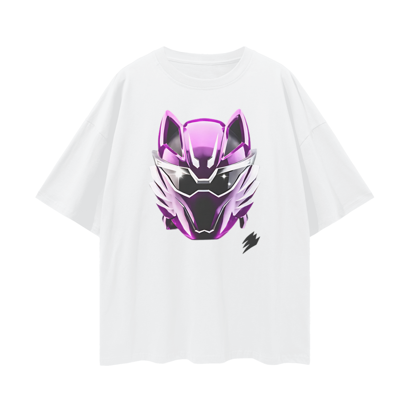 Vintage Like Jungle Fury Purple Power Rangers Mask Oversized T Shirt