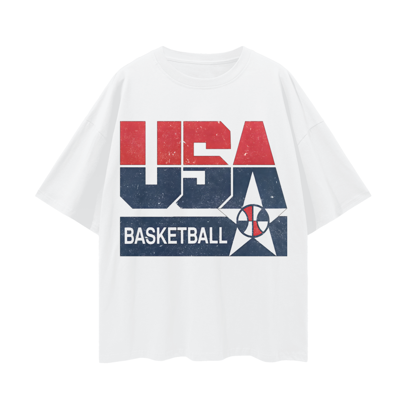 Vintage Like USA Basketball Graphic Oversized T Shirt