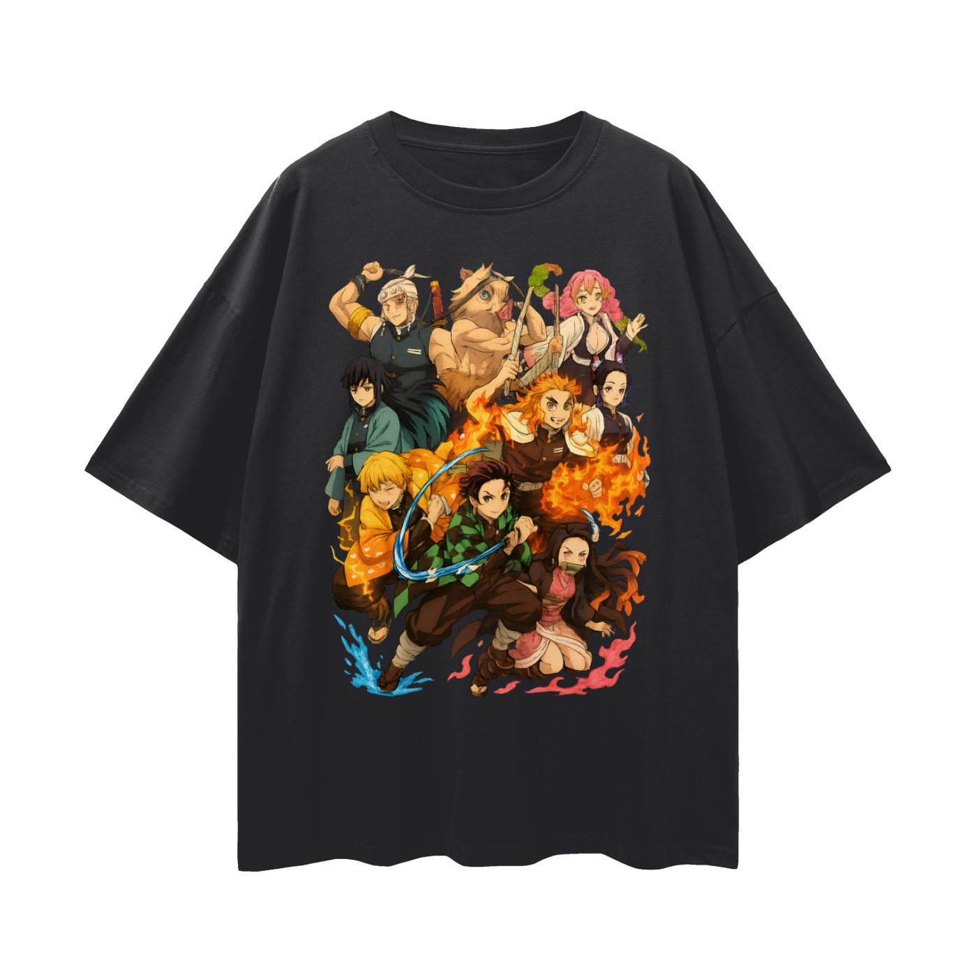 Vintage/Y2K Demon Slayer Anime All Characters Oversized T Shirt