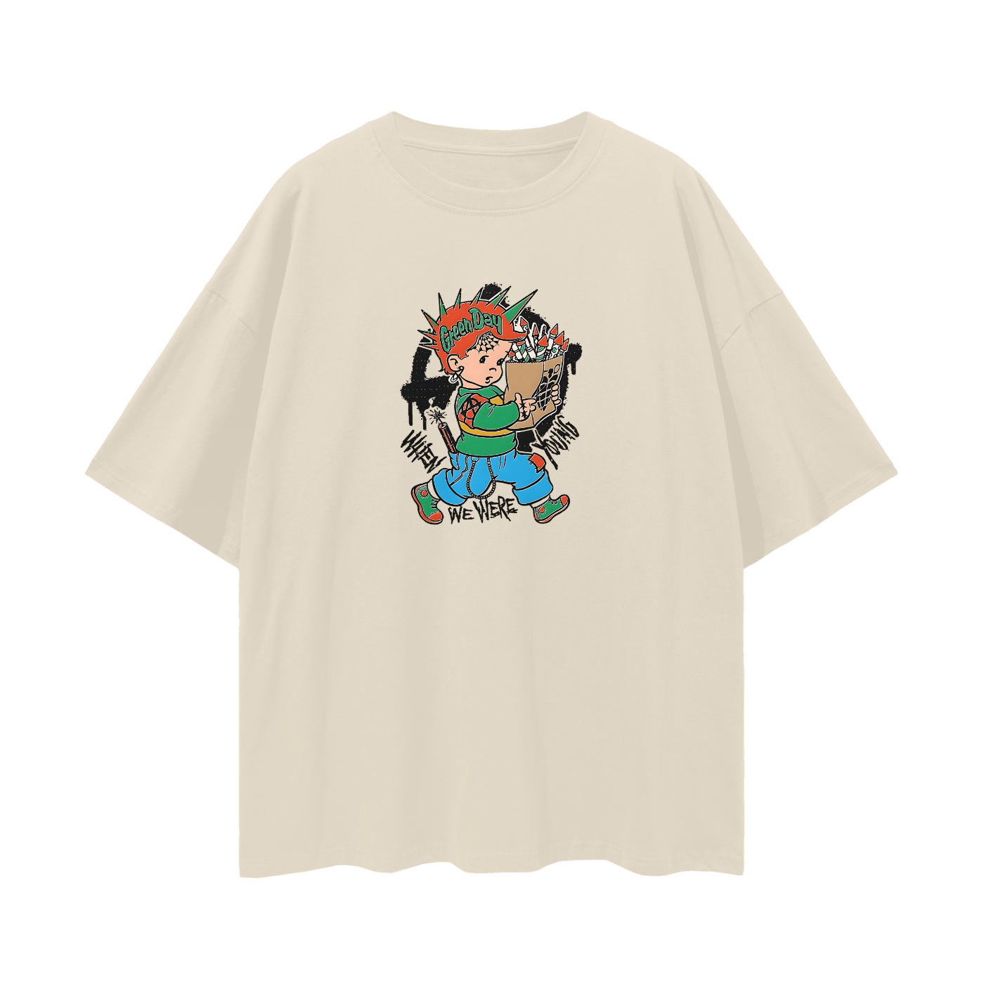Vintage Like Green Day Band Oversized T Shirt