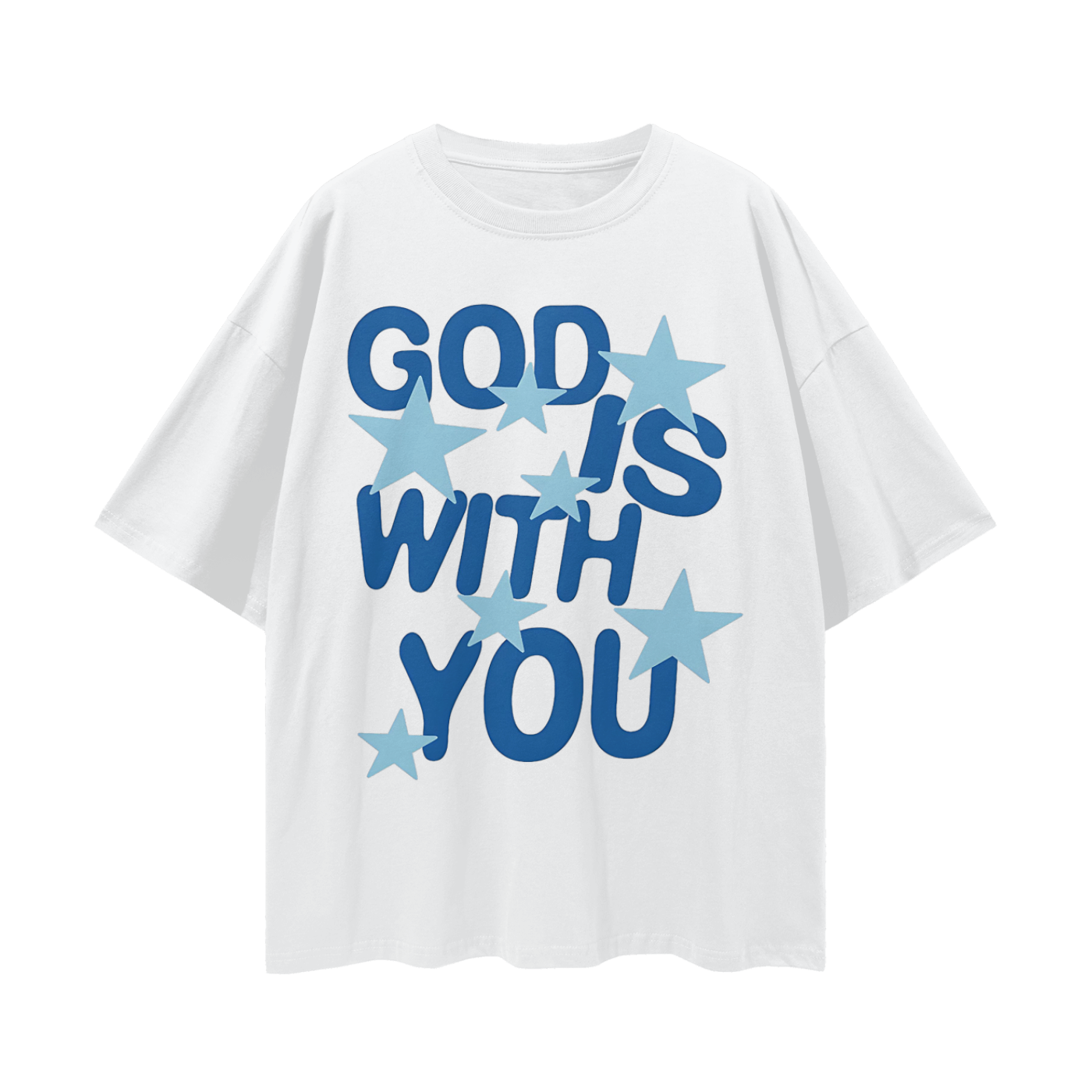 Religious God Is With You Graphic Oversized T Shirt