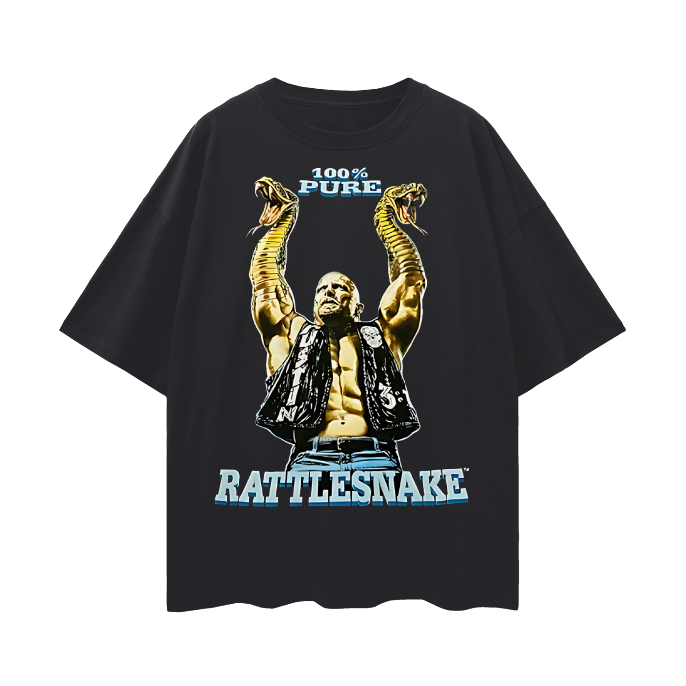 Vintage Like Stone Cold Rattlesnake Big Graphic Oversized T Shirt