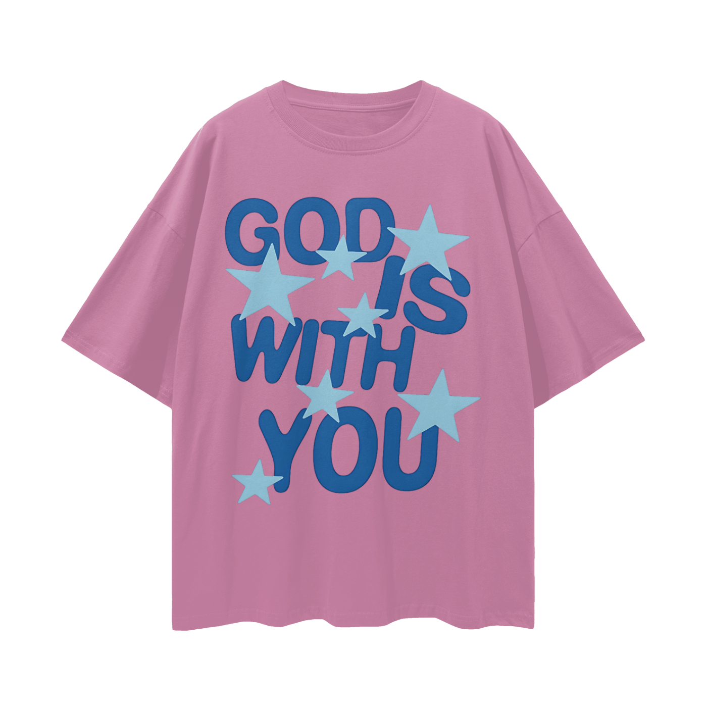 Religious God Is With You Graphic Oversized T Shirt