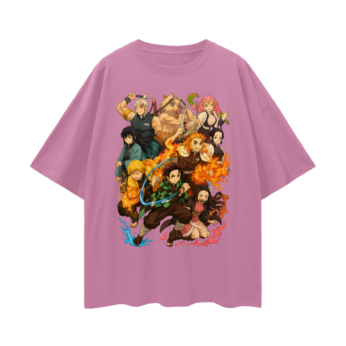 Vintage/Y2K Demon Slayer Anime All Characters Oversized T Shirt