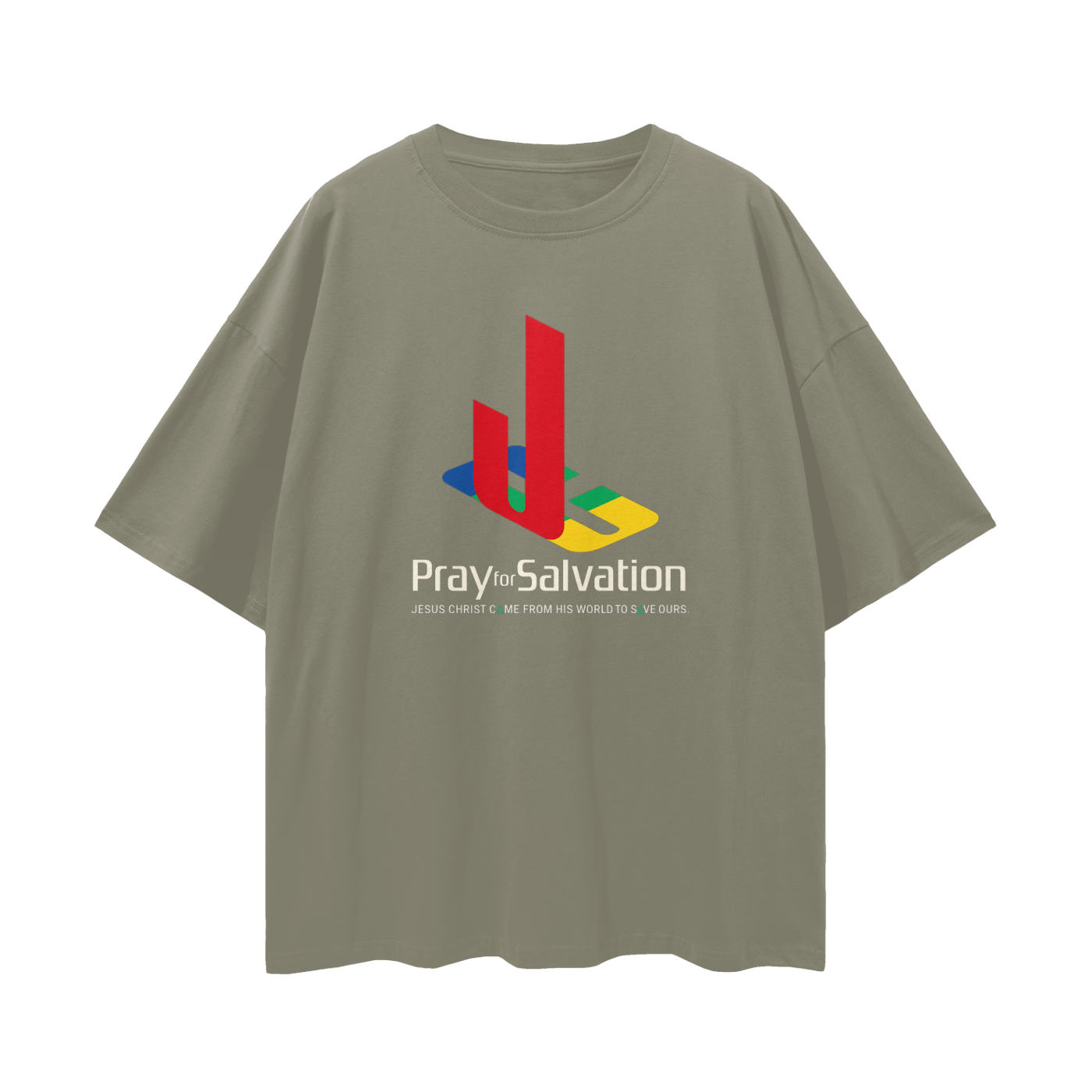 Religious Pray For Salvation Jesus Christ Graphic Oversized T Shirt