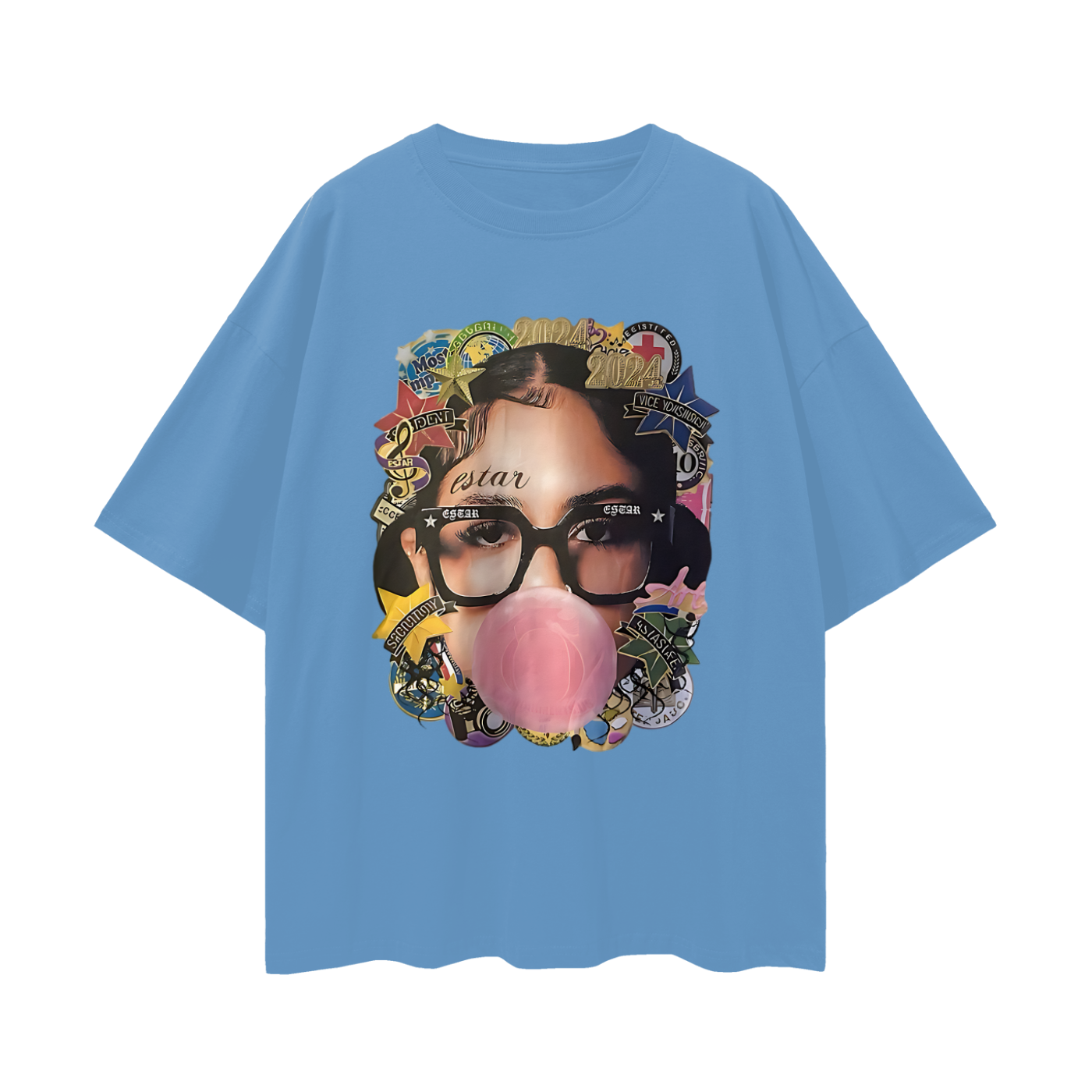 Vintage Like Big Face Y2K Graphic Oversized T Shirt
