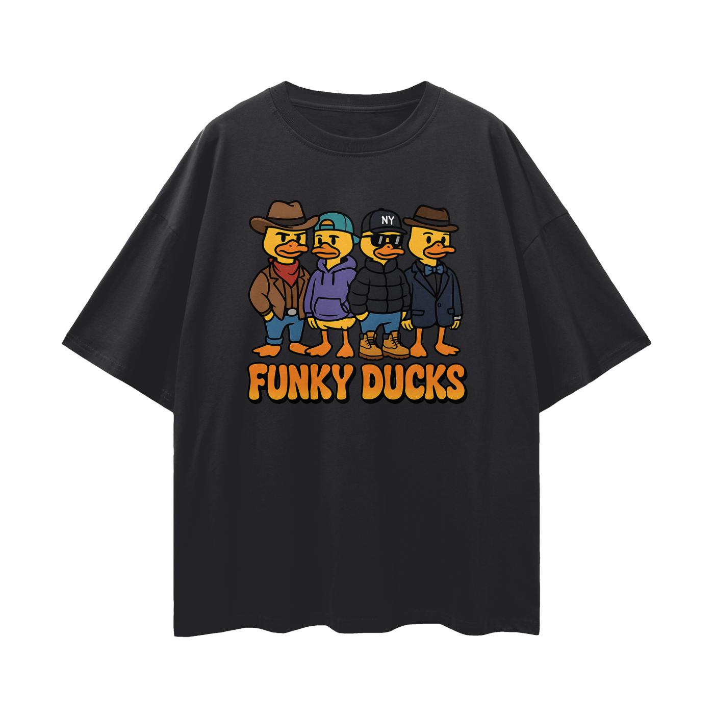 Vintage/Y2K Funny Funky Ducks Graphic Oversized T Shirt