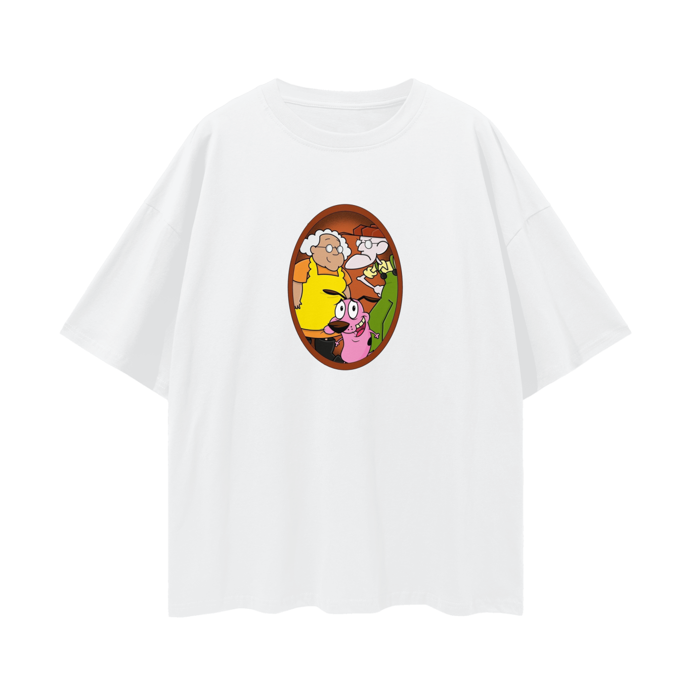 Vintage Like Courage The Cowardly Dog Graphic Oversized T Shirt