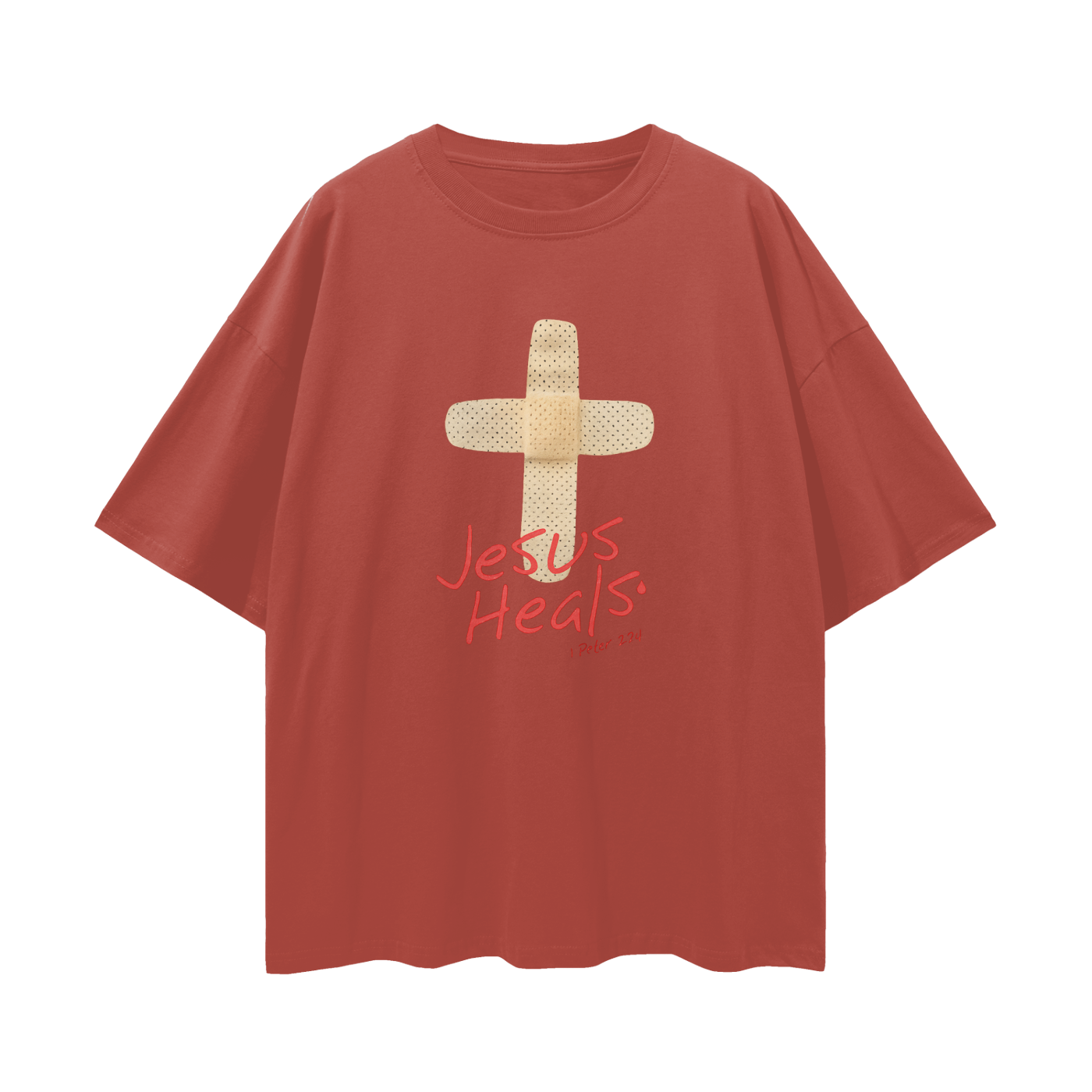 Religous Vintage/Y2K Jesus Heals Band Aid Oversized T Shirt