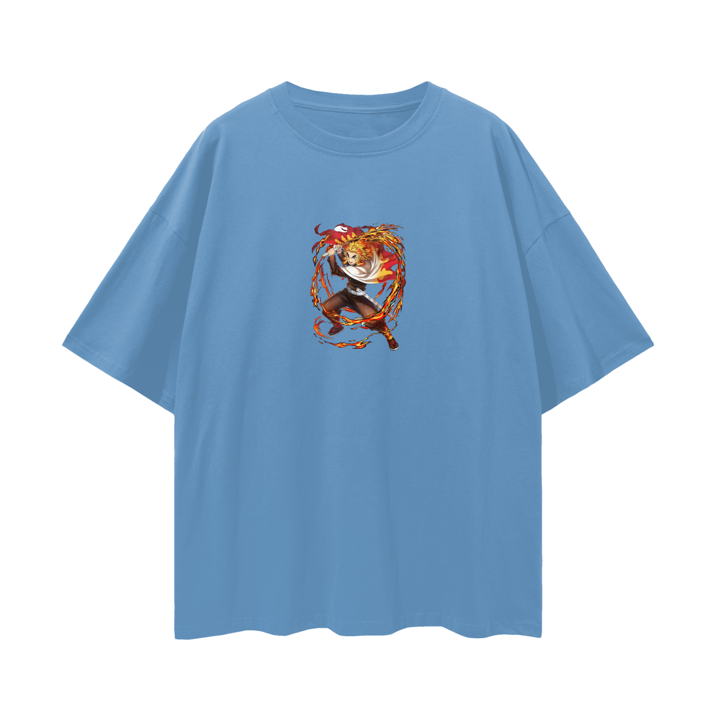 Vintage/Y2K Demon Flamehashira Slayer Anime Oversized T Shirt