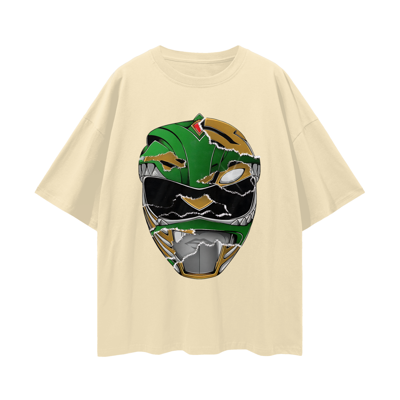 Vintage/Y2K Green Power Ranger Mask Oversized T Shirt