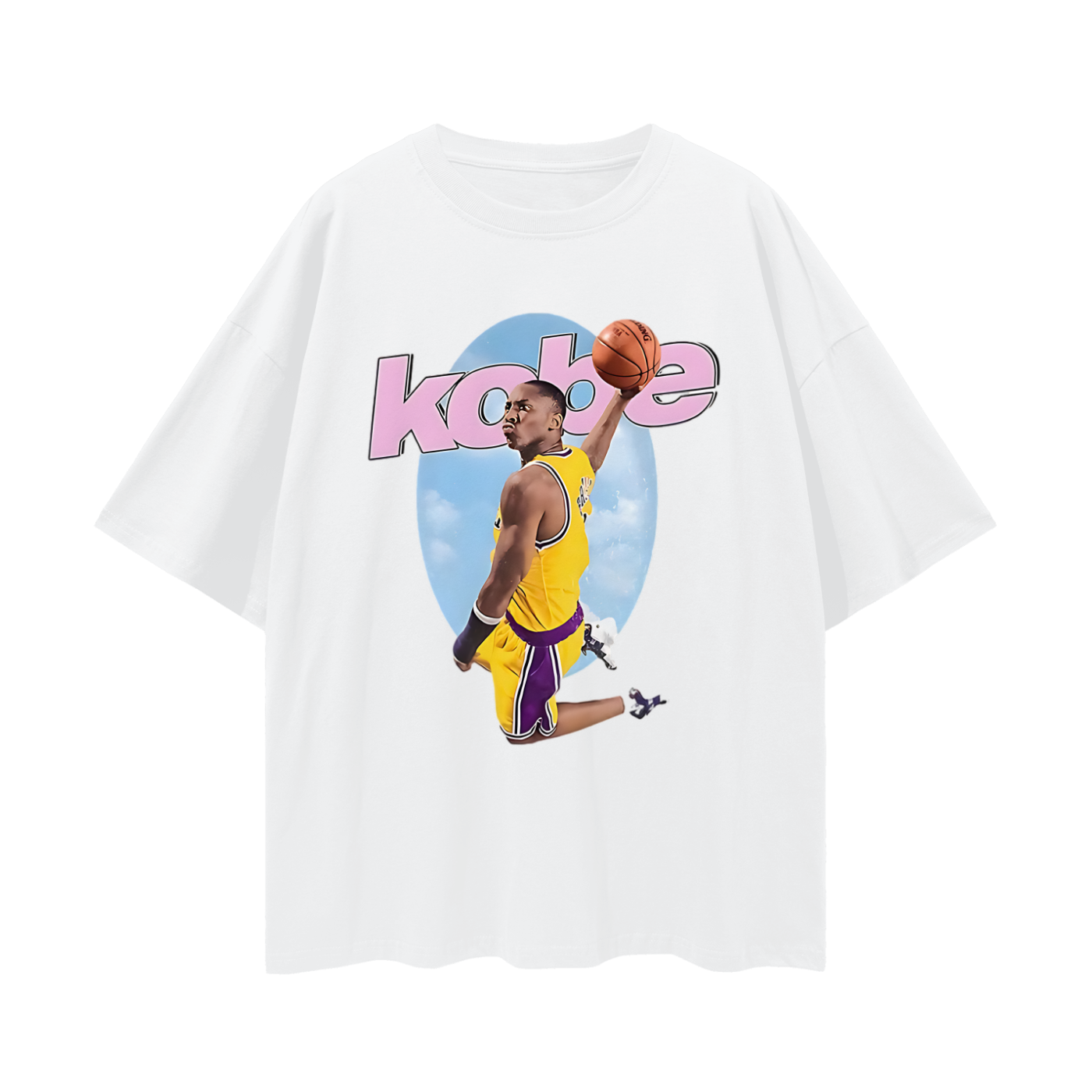 Kobe Bryant Dunking Sky Graphic Oversized T Shirt