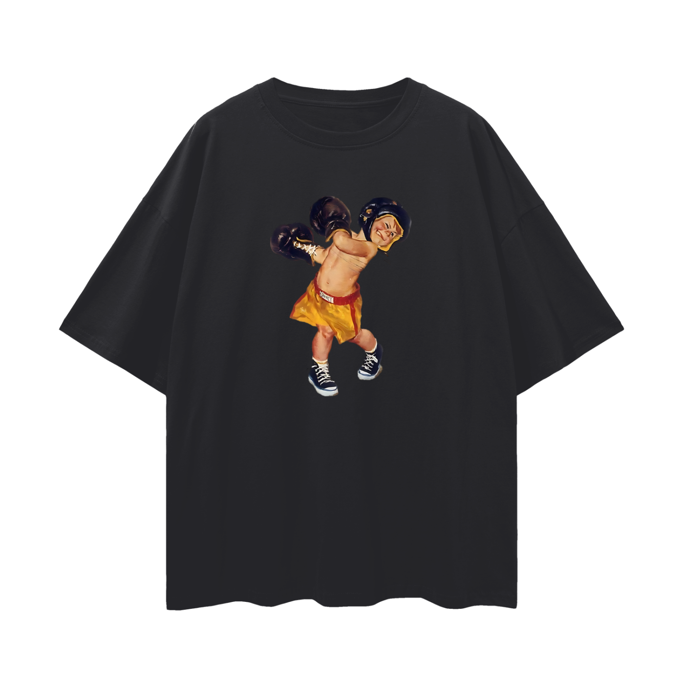 Vintage Like Kid Boxing Oversized T Shirt