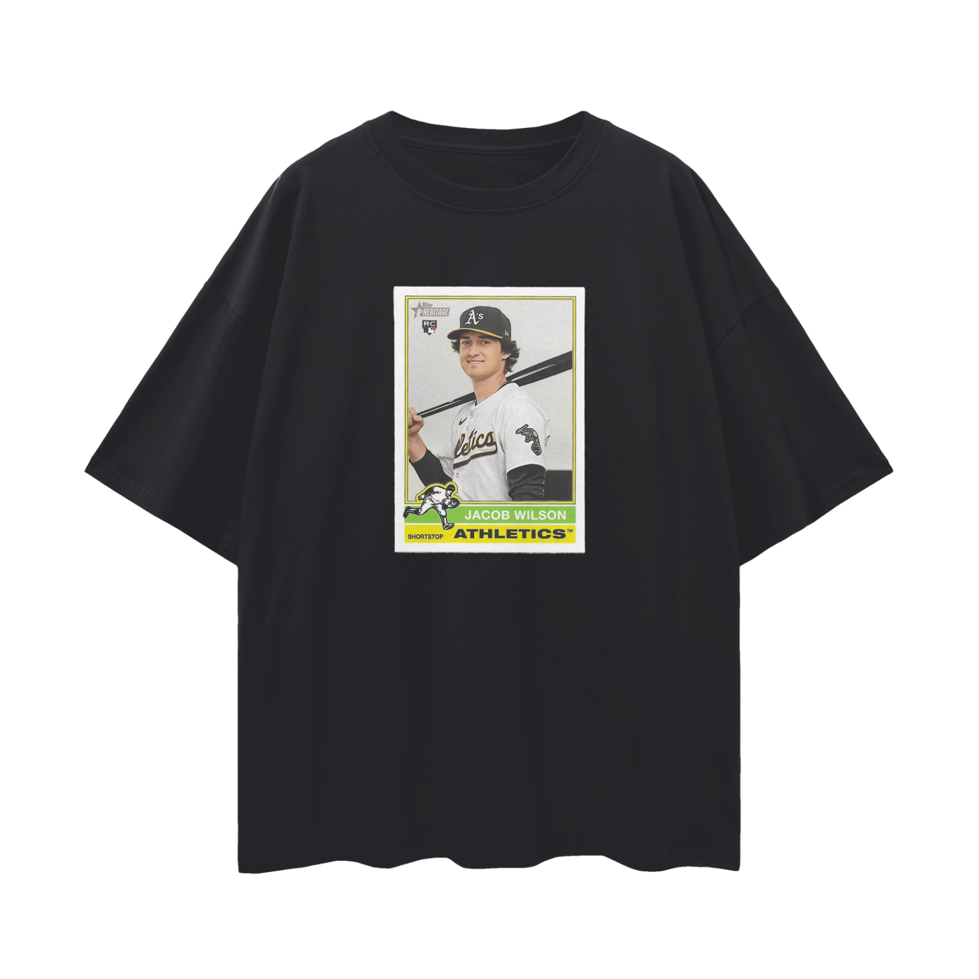 Jacob Wilson Athletics Rookie Card T Shirt Vintage Like Graphic Oversized T Shirt
