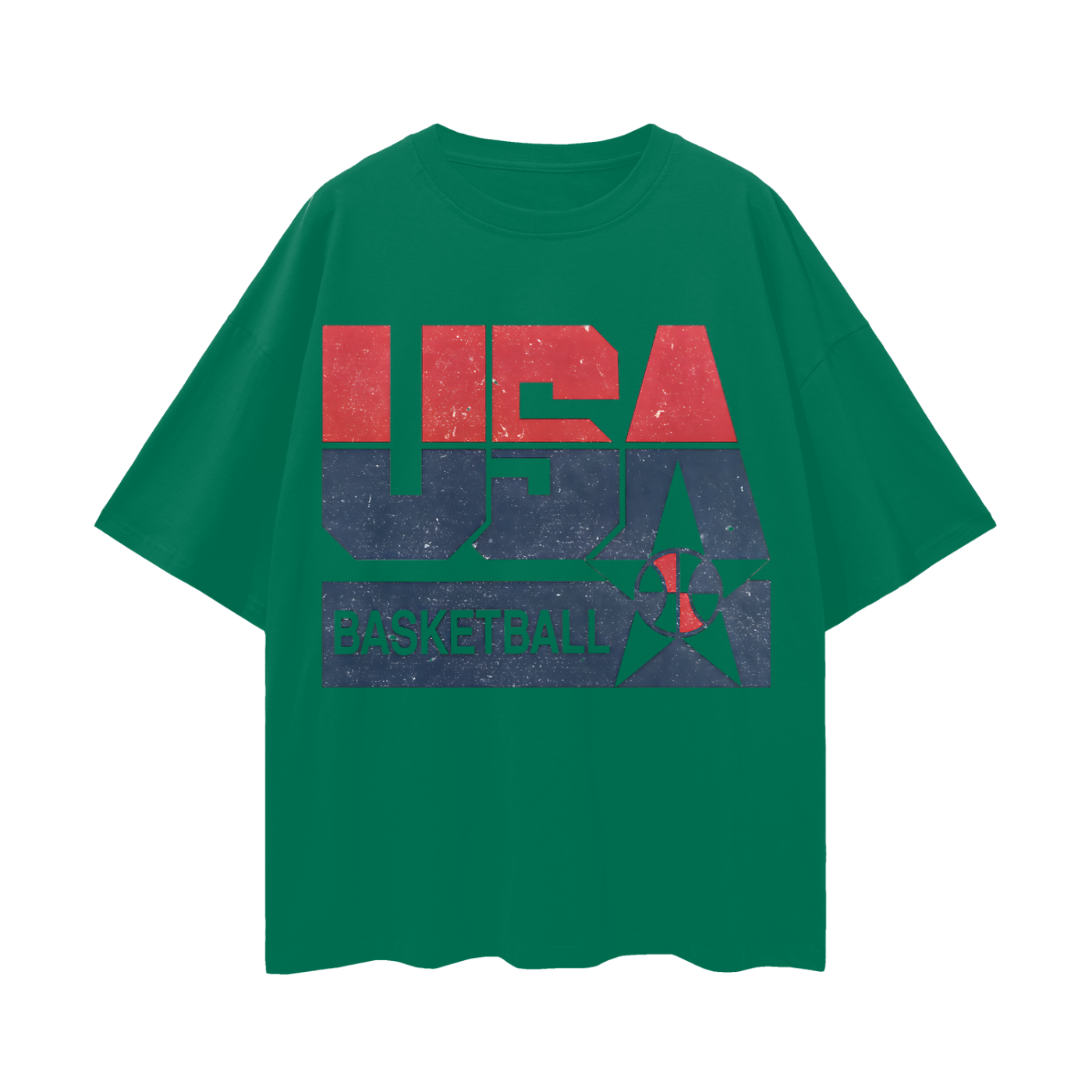 Vintage Like USA Basketball Graphic Oversized T Shirt