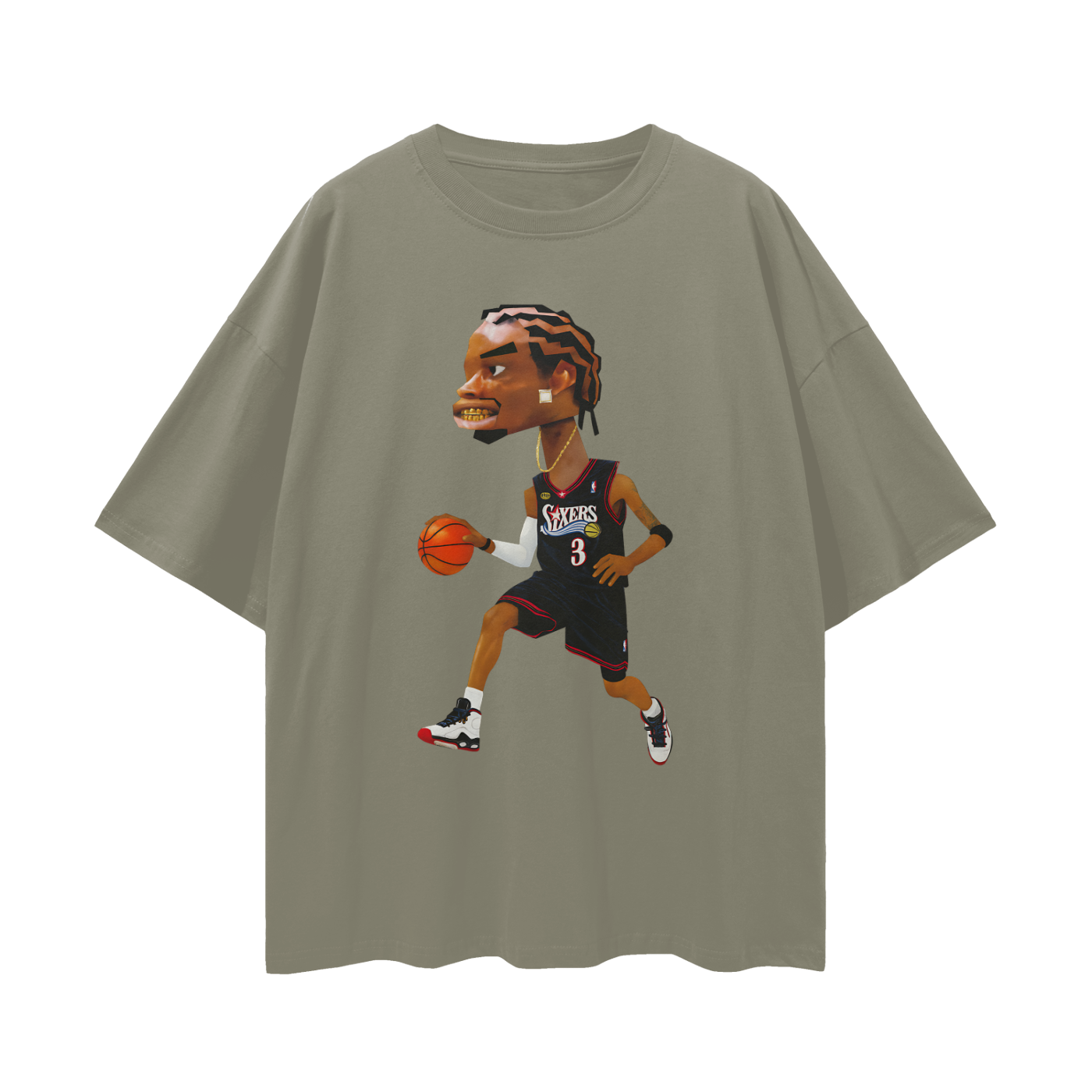 Vintage/Y2K Allen Iverson Sixers Oversized T Shirt