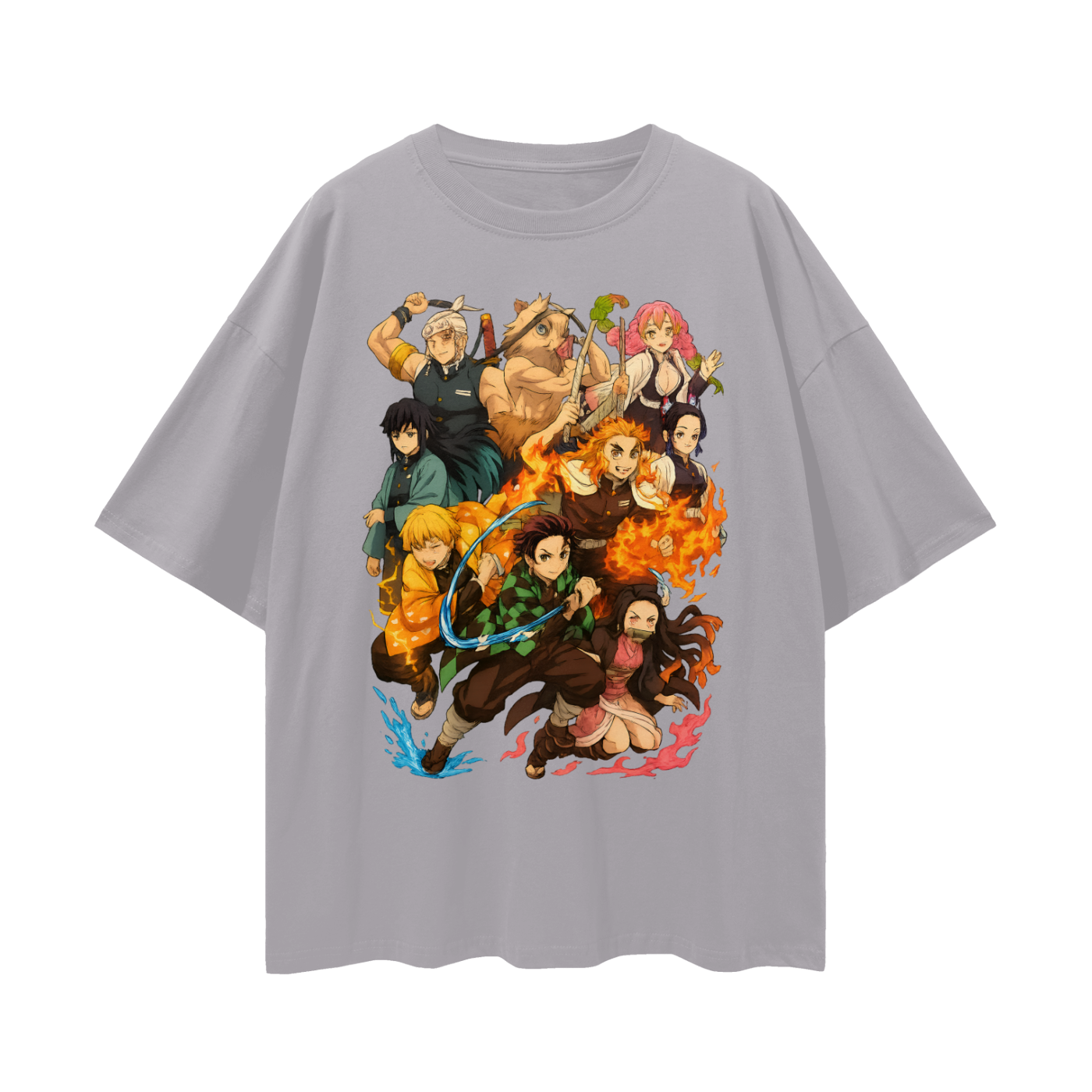 Vintage/Y2K Demon Slayer Anime All Characters Oversized T Shirt