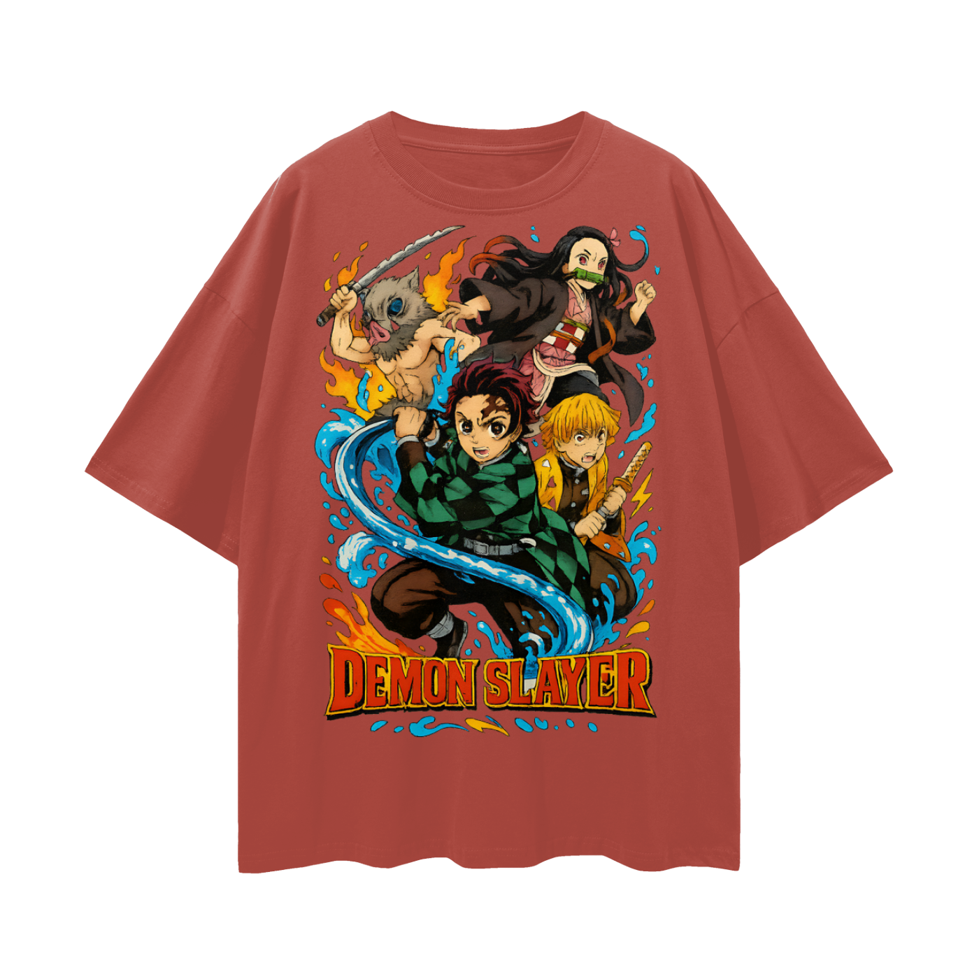 Vintage/Y2K Demon Slayer Anime All Characters Oversized T Shirt