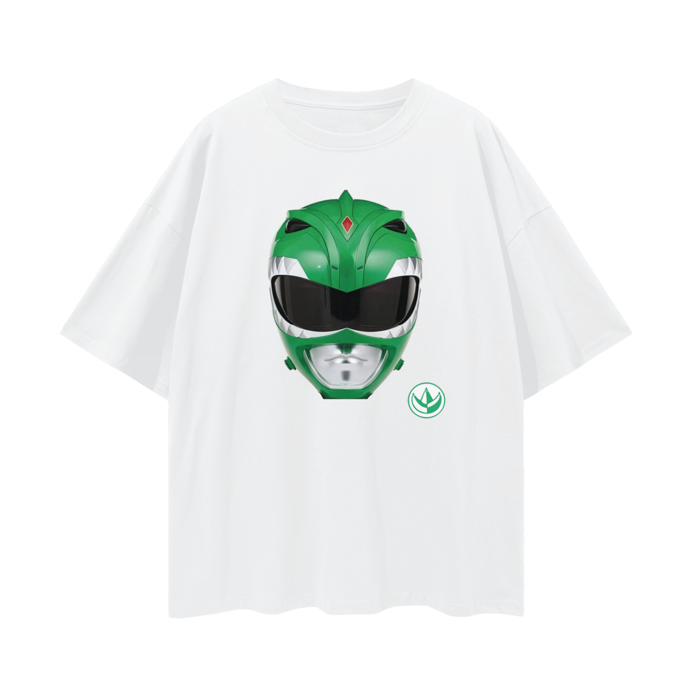 Vintage Like Green Power Ranger Mask Oversized T Shirt