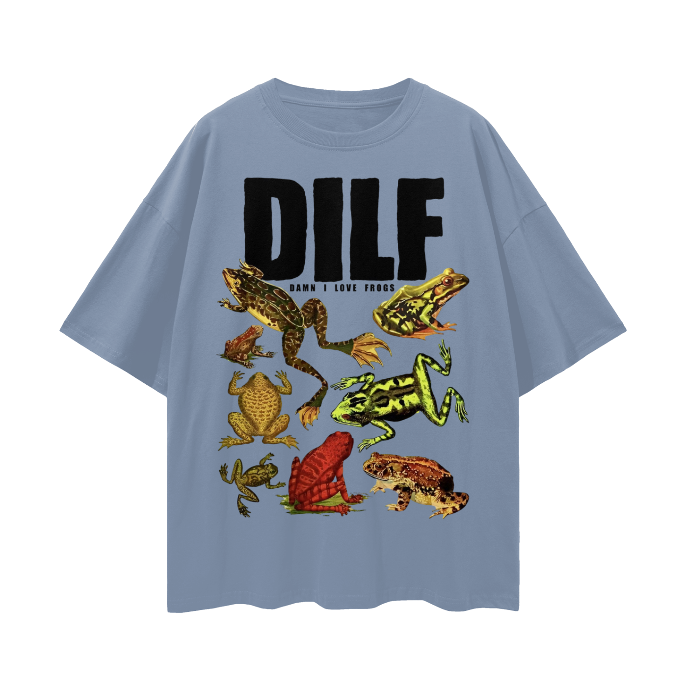 Vintage/Y2K Funny DILF Damn I Love Frogs Oversized T Shirt