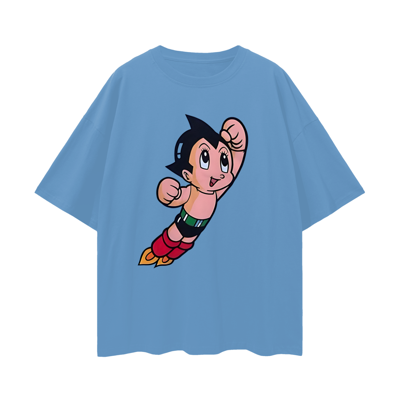 Vintage Like Astro Boy Flying Graphic Oversized T Shirt
