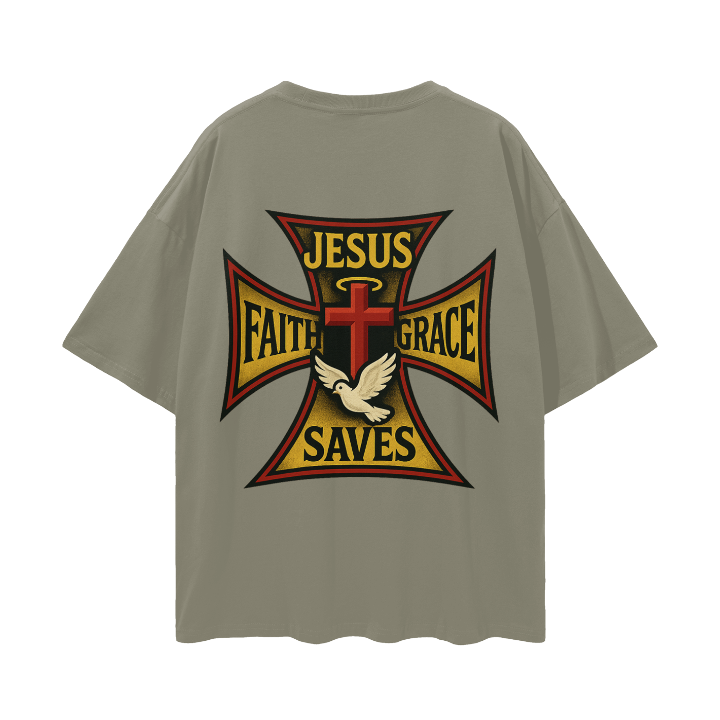 Religious Jesus Saves West Coast Choppers Like Graphic Oversized T Shirt
