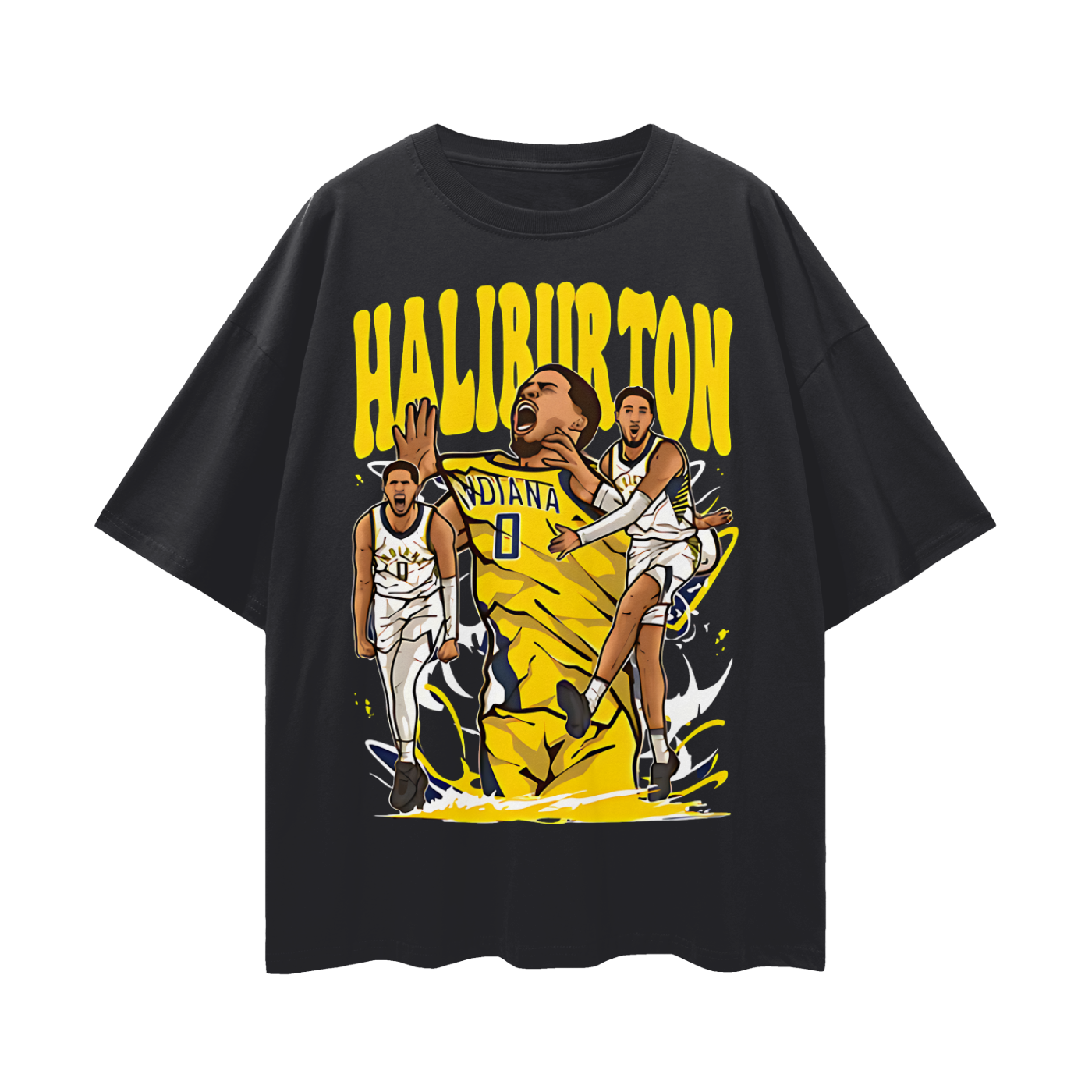 Tyrese Haliburton Pacers 90s Y2K Vintage Like Graphic Oversized T Shirt