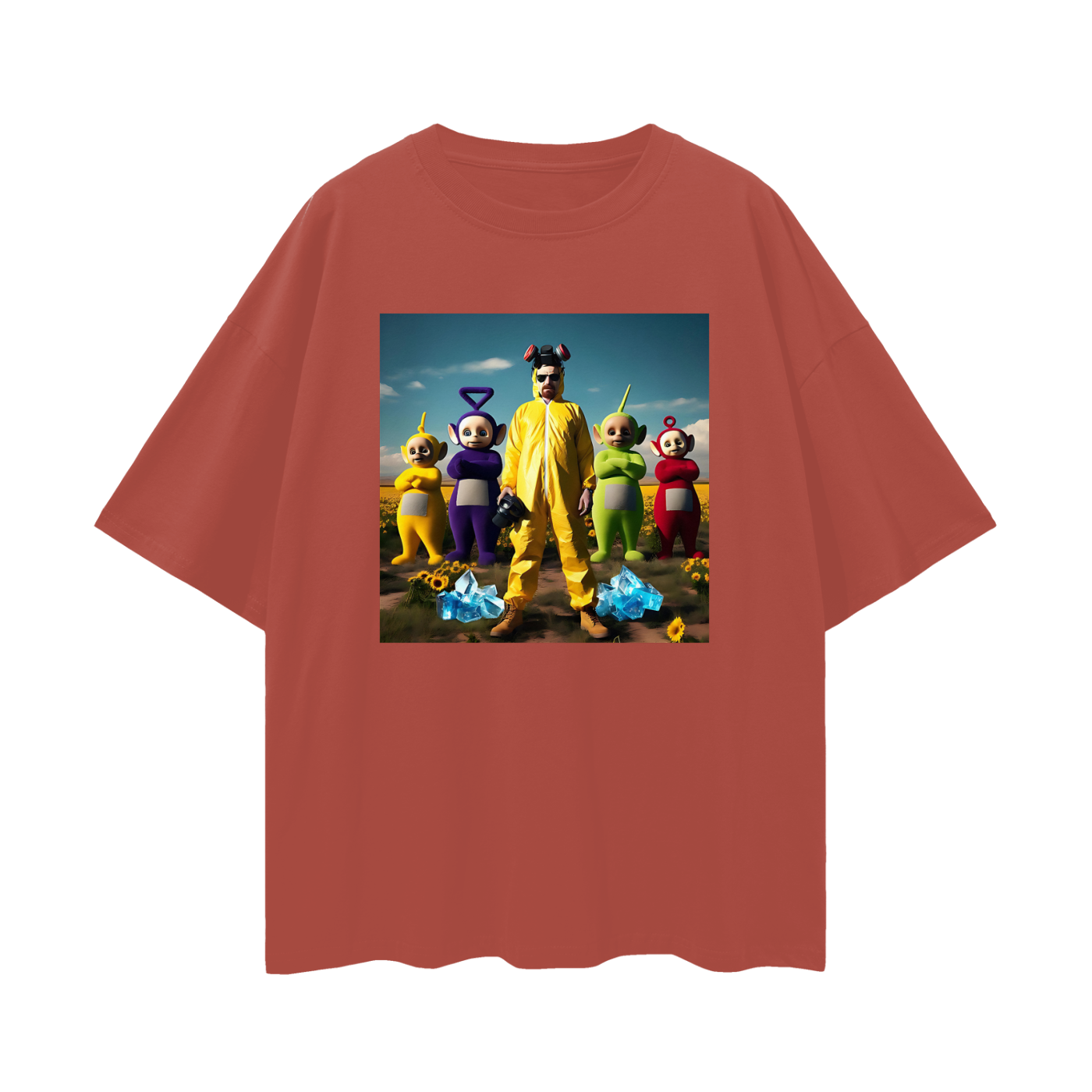 Funny Walter White Teletubbies Breaking Bad Graphic Oversized T Shirt