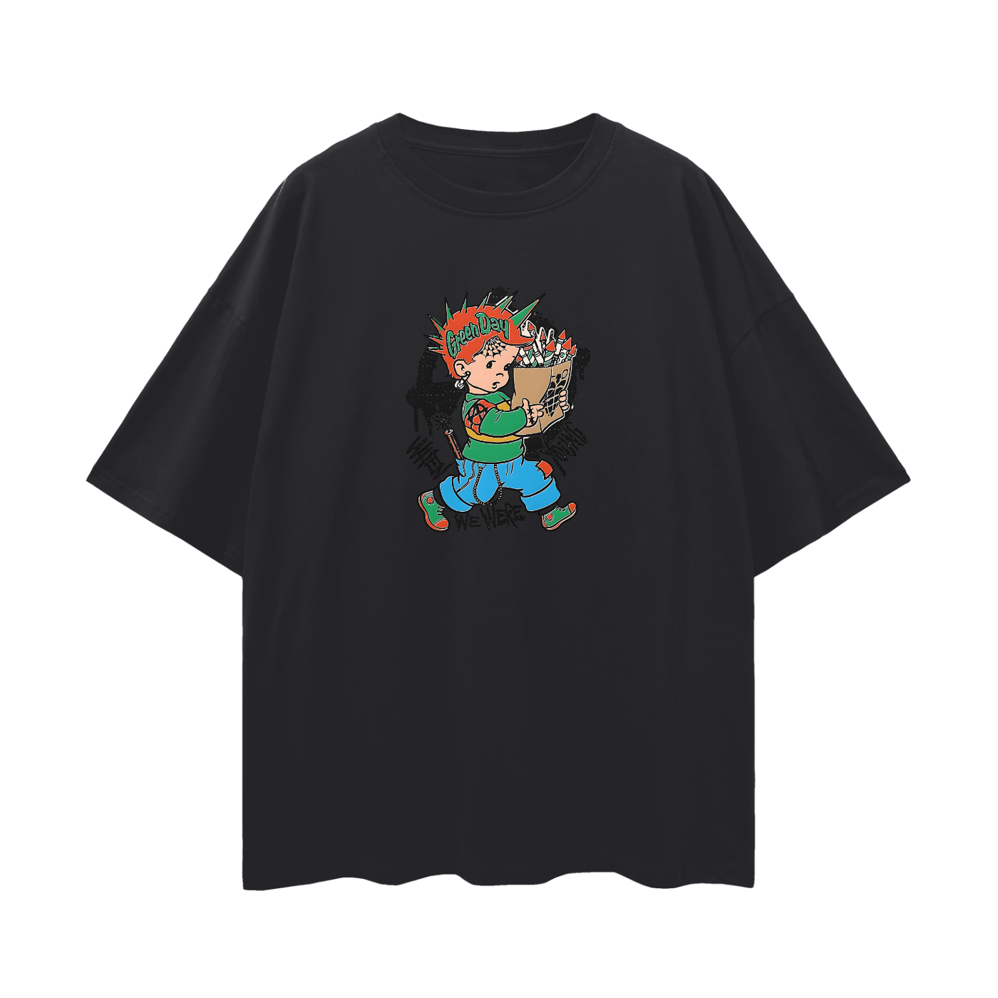 Vintage Like Green Day Band Oversized T Shirt